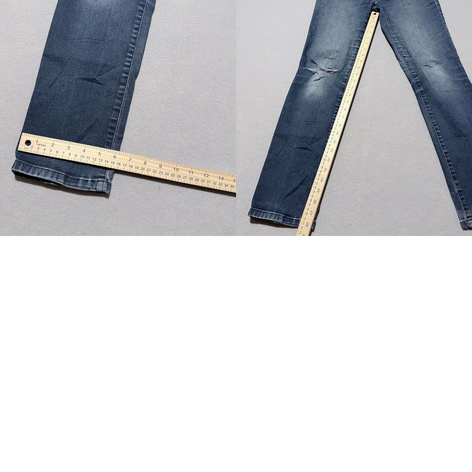 Jones New York Jones New York Jeans Women's Blue Denim Mid Rise Distressed Slim Fit Skinny - 10 Size 32" / US 10 / IT 46 - 9 Thumbnail