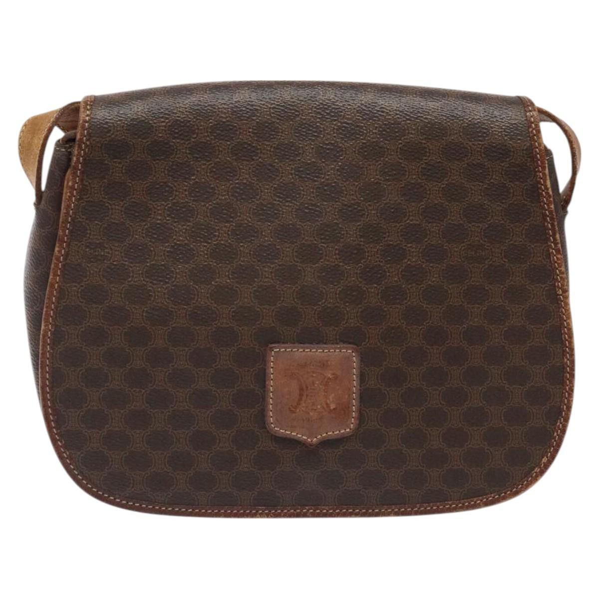 Celine CELINE Macadam Canvas Shoulder Bag Pvc Leather Brown Gold Size ONE SIZE - 2 Thumbnail