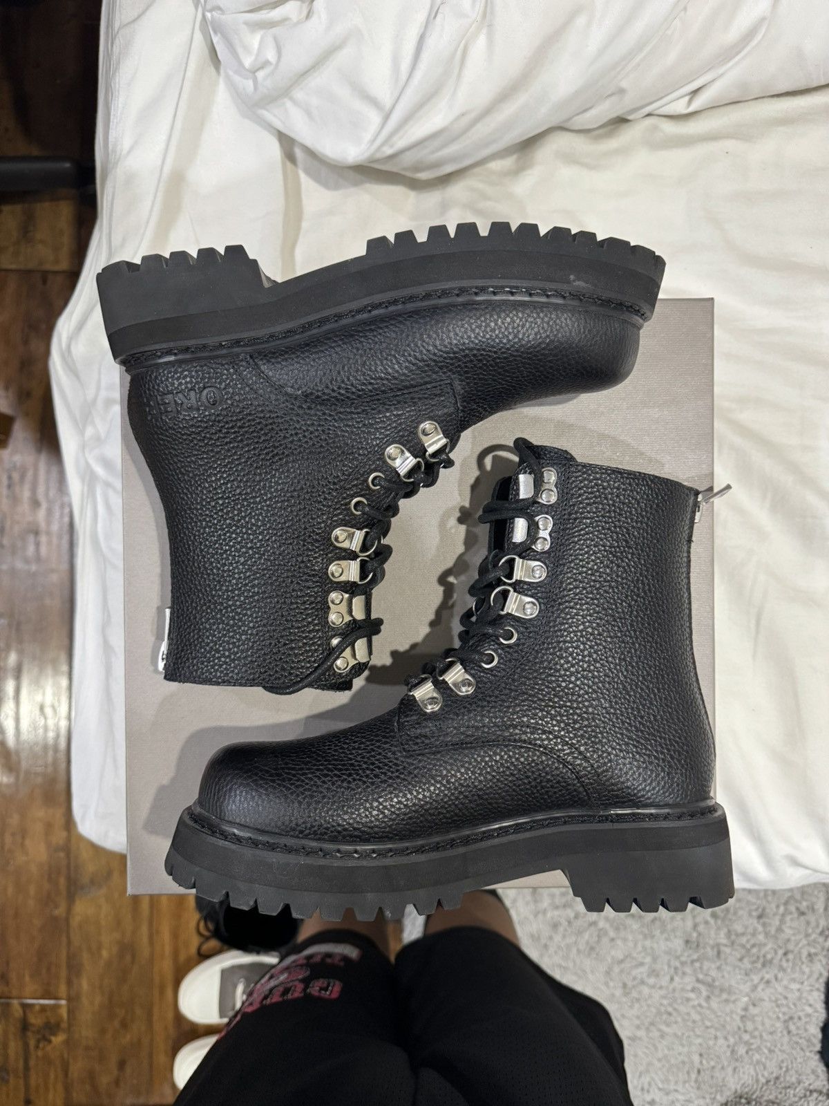 Oree New York Oree NY Infantry Lace Up Combat Boot Black Leather 6 38.5 39 Size US 6 / EU 39 - 3 Thumbnail