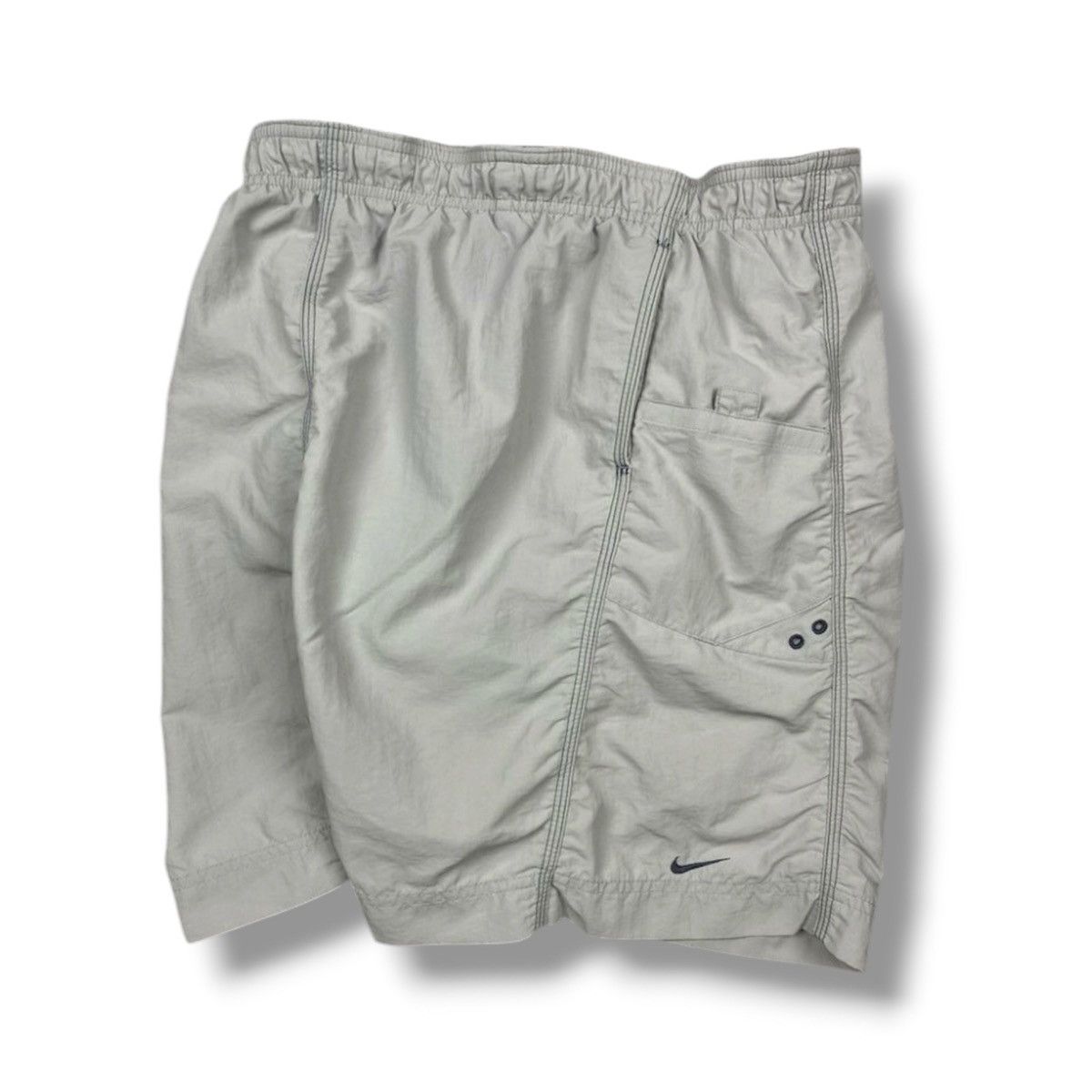 Nike × Vintage Vintage Nike Swoosh Cargo Drill Y2K Nylon Shorts Size US 35 - 1 Thumbnail