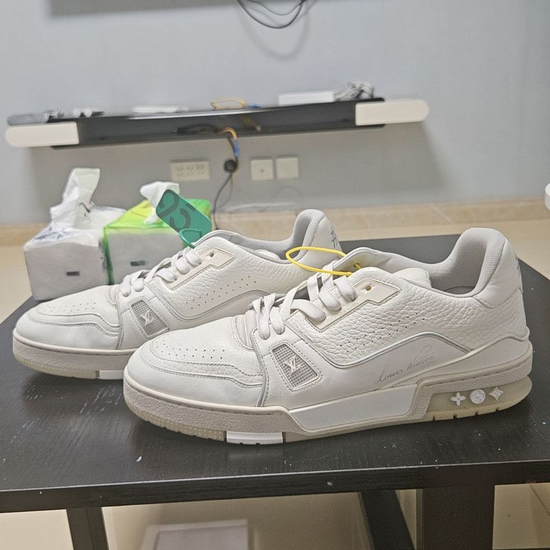 Louis Vuitton Louis Vuitton White Cement Low-Top Trainers 0079 Size US 8.5 / EU 41-42 - 1 Thumbnail