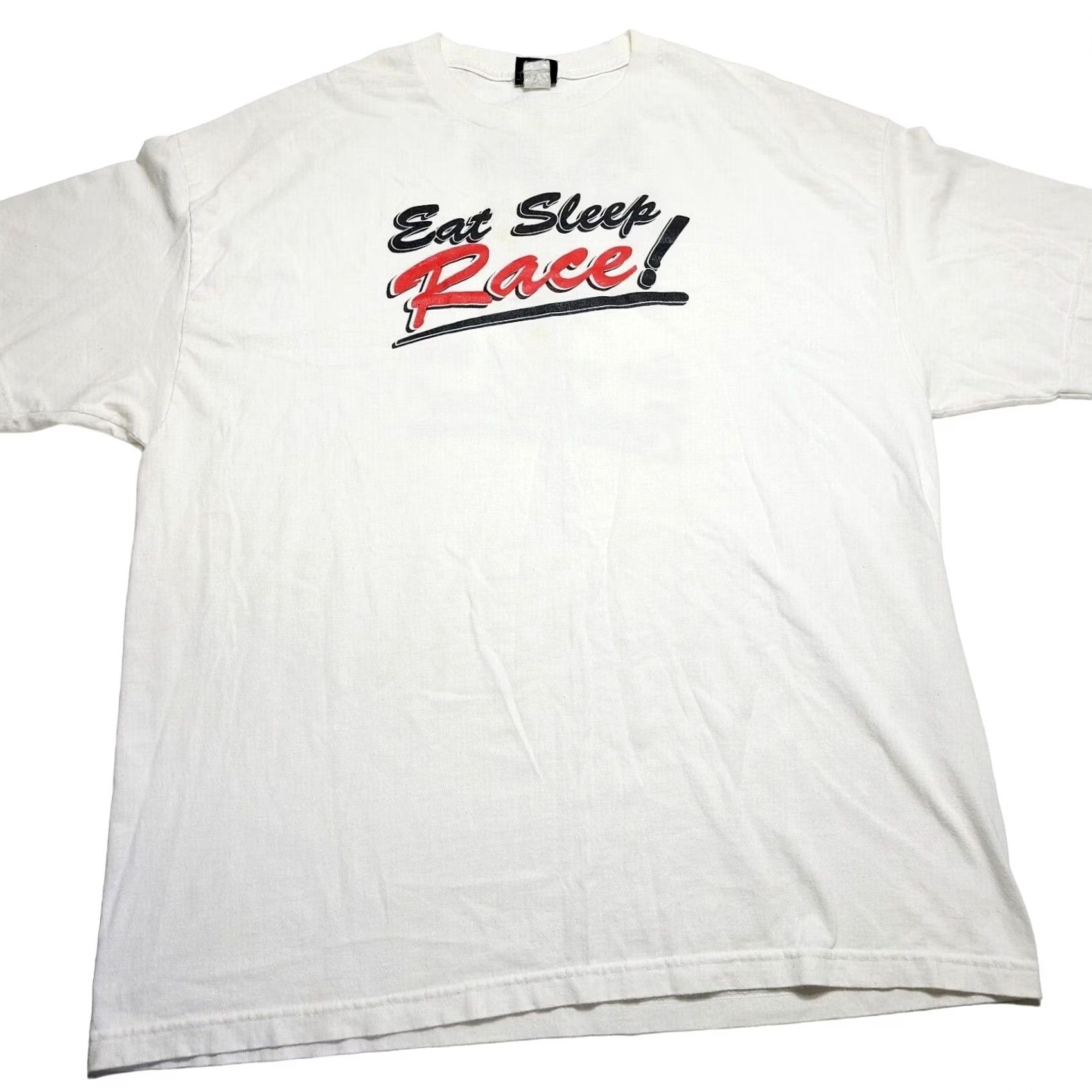 Vintage VINTAGE Gearhead Eat Sleep Race Graphic T-Shirt Men's 2XL White Short Sleeve Crew Neck Racing Car Rockabilly Hot Rod Mens Size US XXL / EU 58 / 5 - 3 Thumbnail