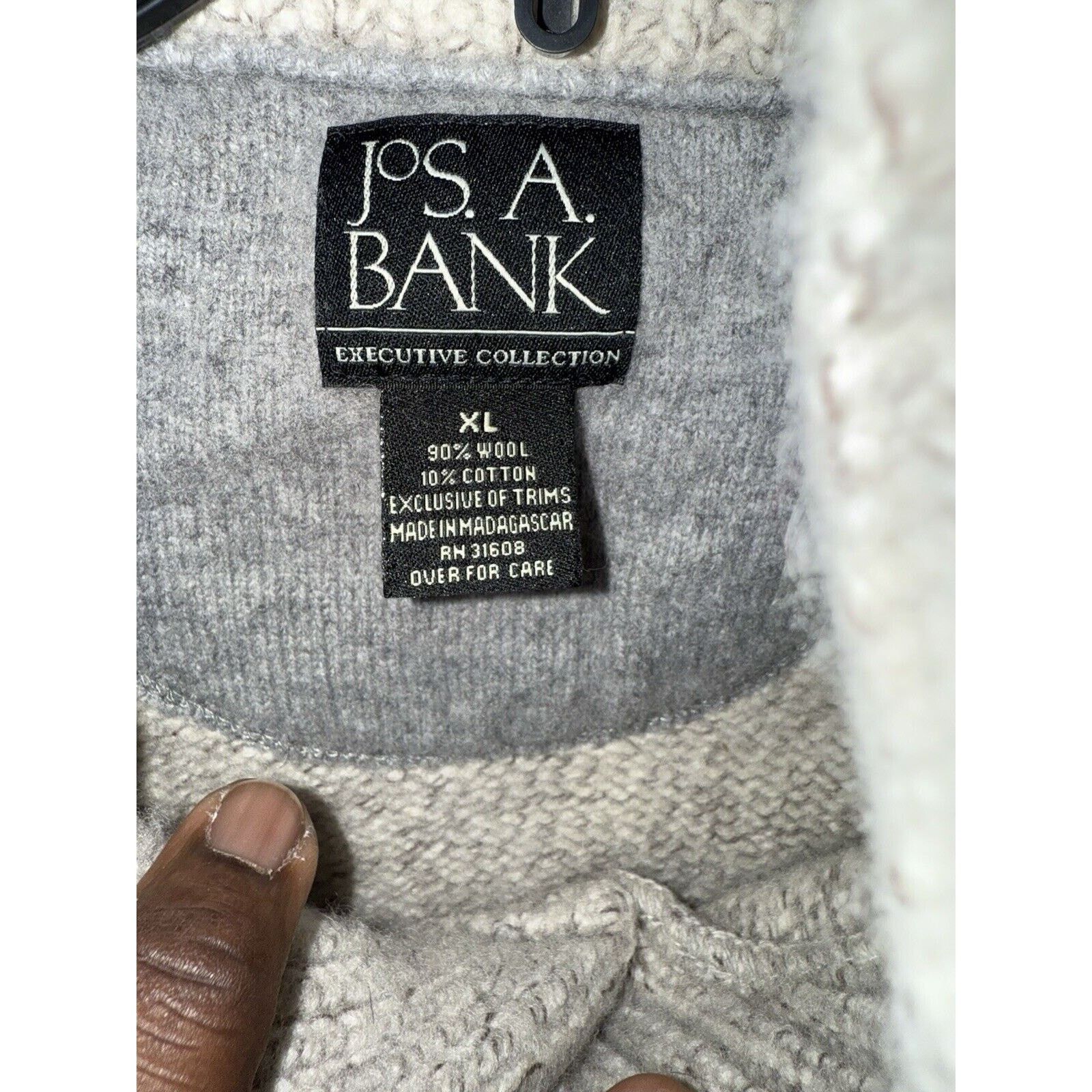 Jos. A. Bank Jos A Bank Sweater Mens XL Gray Wool Knit Casual Fleece Size US XL / EU 56 / 4 - 3 Thumbnail