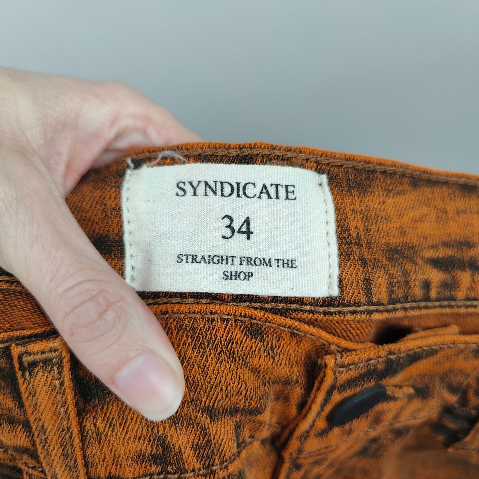 Other Golden Syndicate Cargo Jeans Mens 34 NWOT Orange Acid Wash Size US 34 / EU 50 - 8 Thumbnail
