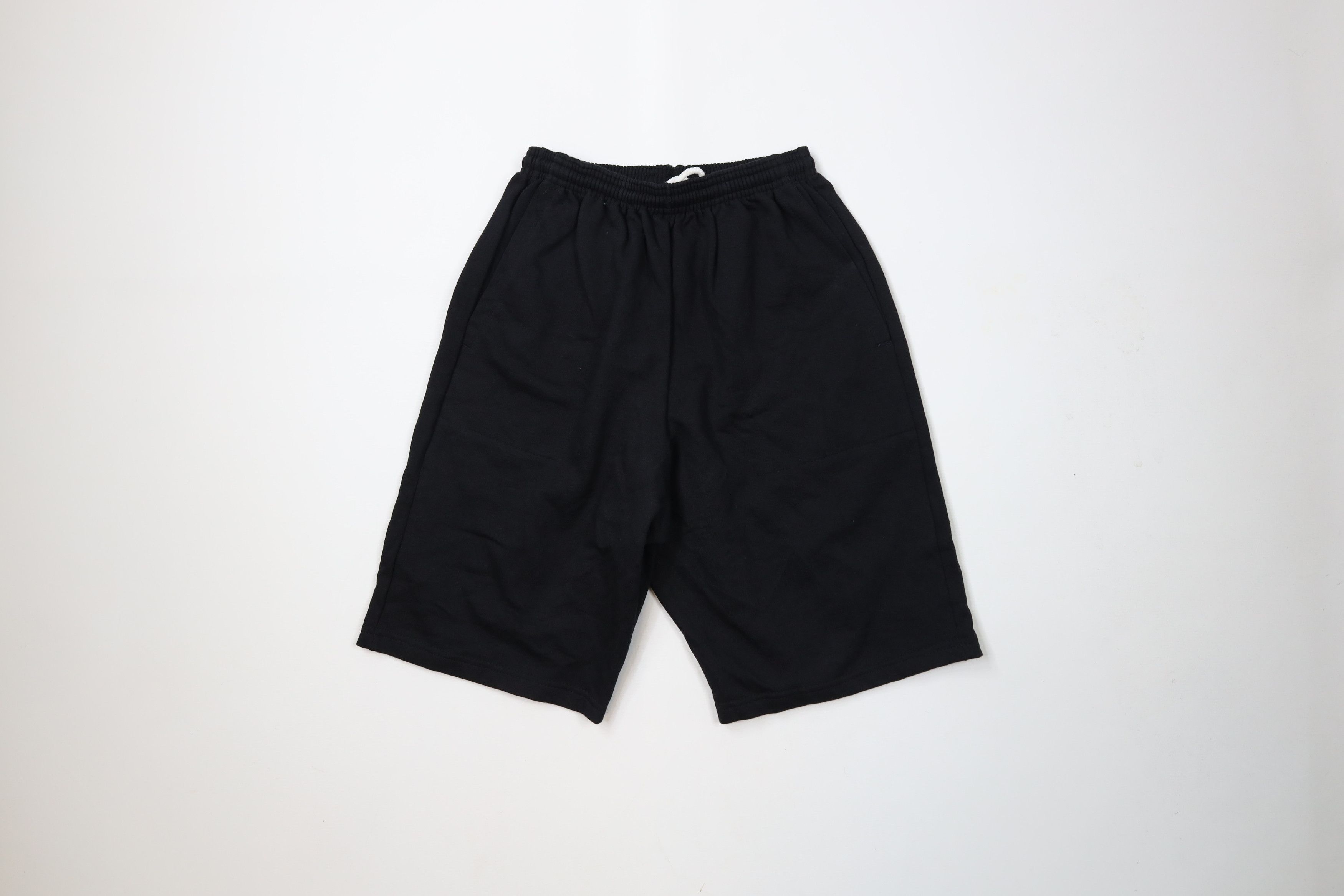 Vintage Vintage 90s Streetwear Blank Sweatpants Shorts Black USA Size US 30 / EU 46 - 1 Thumbnail