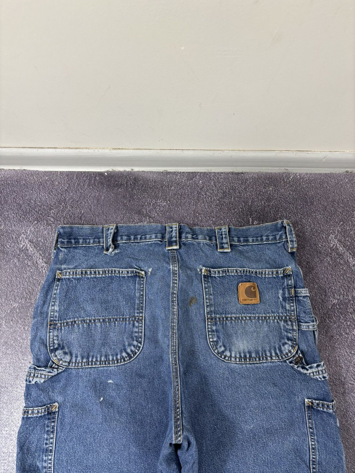 Carhartt Vintage 90s Carhartt USA Hype Work Blue Denim Shorts Jorts Size US 36 / EU 52 - 5 Thumbnail