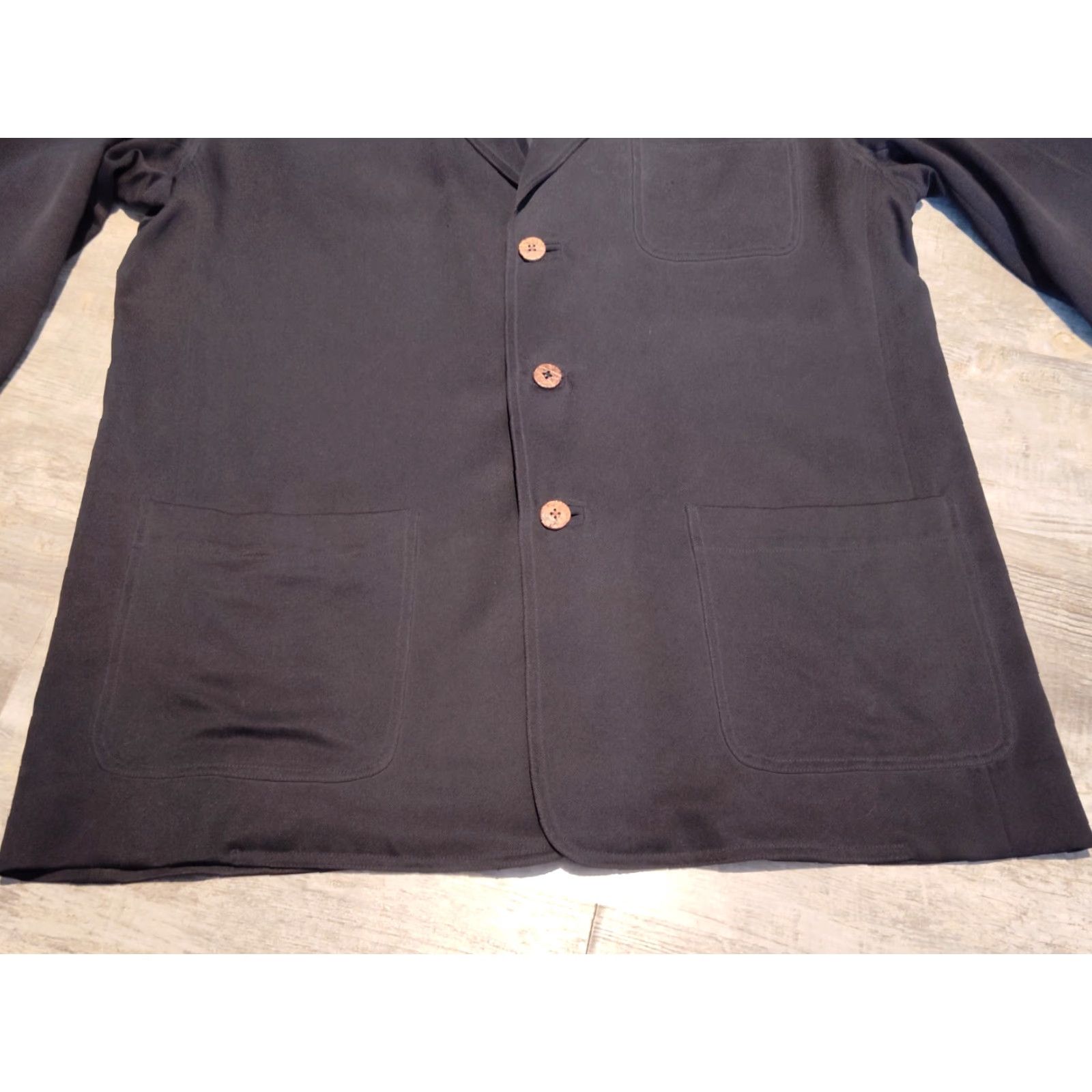 Tommy Bahama Tommy Bahama Silk Blazer Mens Size L Black Unstructured 3-Button Regular Fit Size 42R - 2 Thumbnail