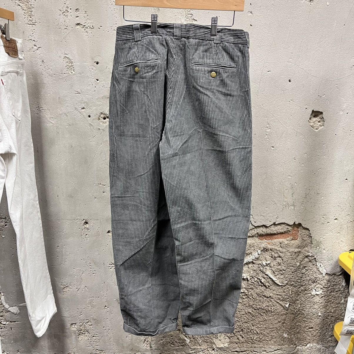 Perry Ellis × Vintage Perry Ellis Gray Corduroy Tapered Retro Pleated Pants Y2K Size US 30 / EU 46 - 2 Thumbnail