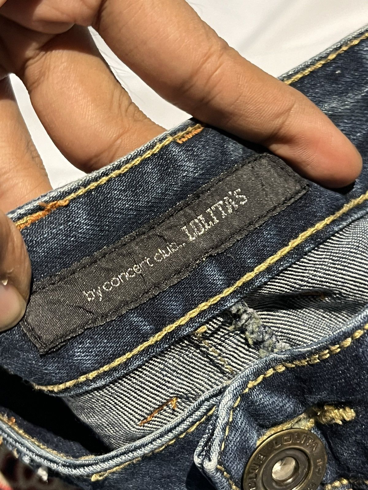 Jean LOLITA JEANS JAPAN WIDE LEG MUDWASH BAGGY DENIM EMBROIDERED Size 29" - 10 Thumbnail