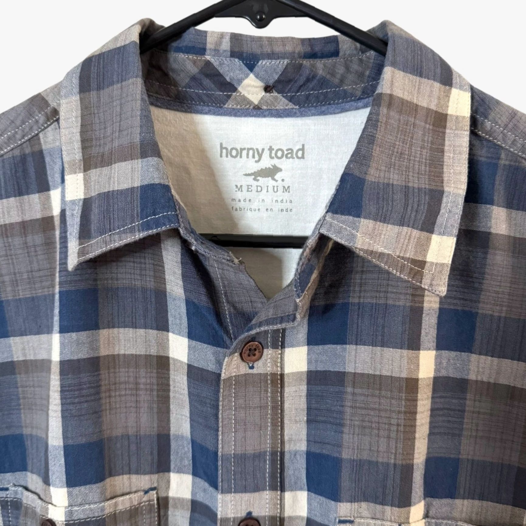 Vintage VINTAGE Horny Toad Button-Up Shirt Gray Blue Plaid Long Sleeve Cotton M Men’s Medium Classic Casual Size US M / EU 48-50 / 2 - 5 Thumbnail