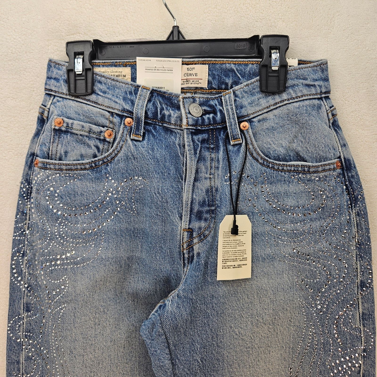 Levi's LEVI'S 501 X BEYONCE CURVE JEANS 25X30 WESTERN CRYSTAL NWT Size 25" / US 0 / IT 36 - 2 Thumbnail