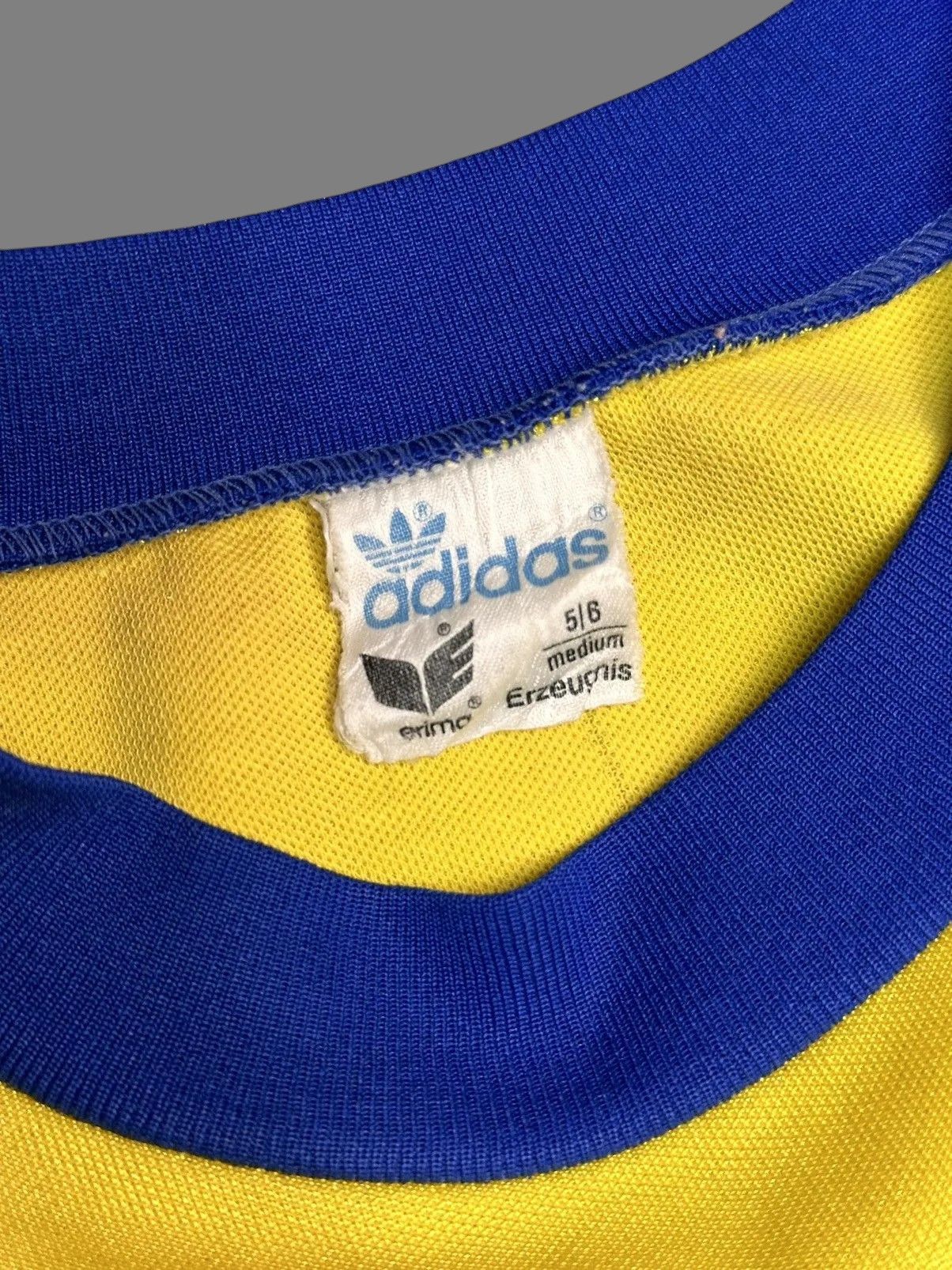 Vintage Adidas Retro 1990s Football Top Longsleeve Yellow Vintage Size US M / EU 48-50 / 2 - 6 Thumbnail