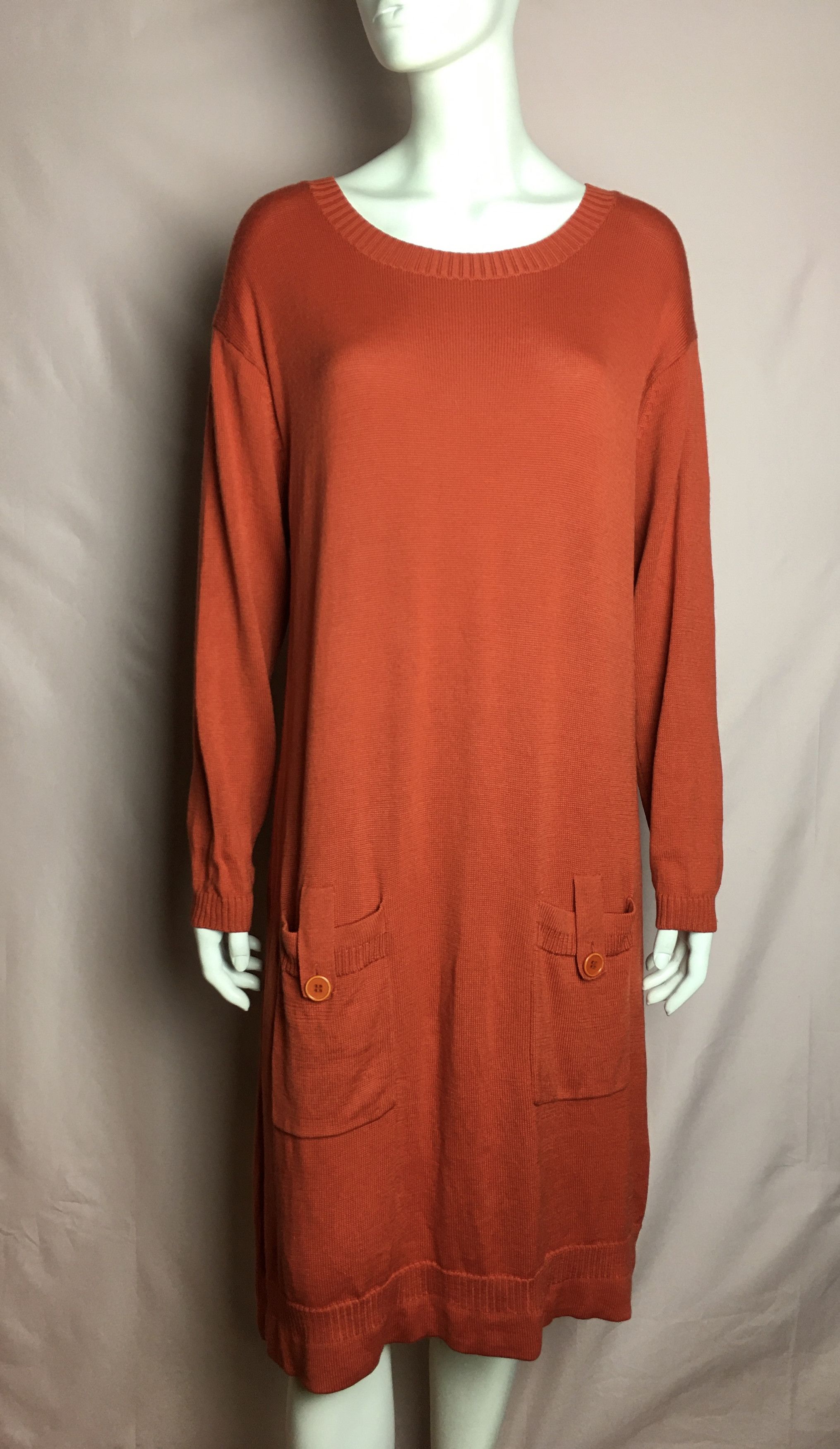 Marimekko Marimekko Cotton Blend Orange Knit Dress Size M Size M / US 6-8 / IT 42-44 - 1 Thumbnail