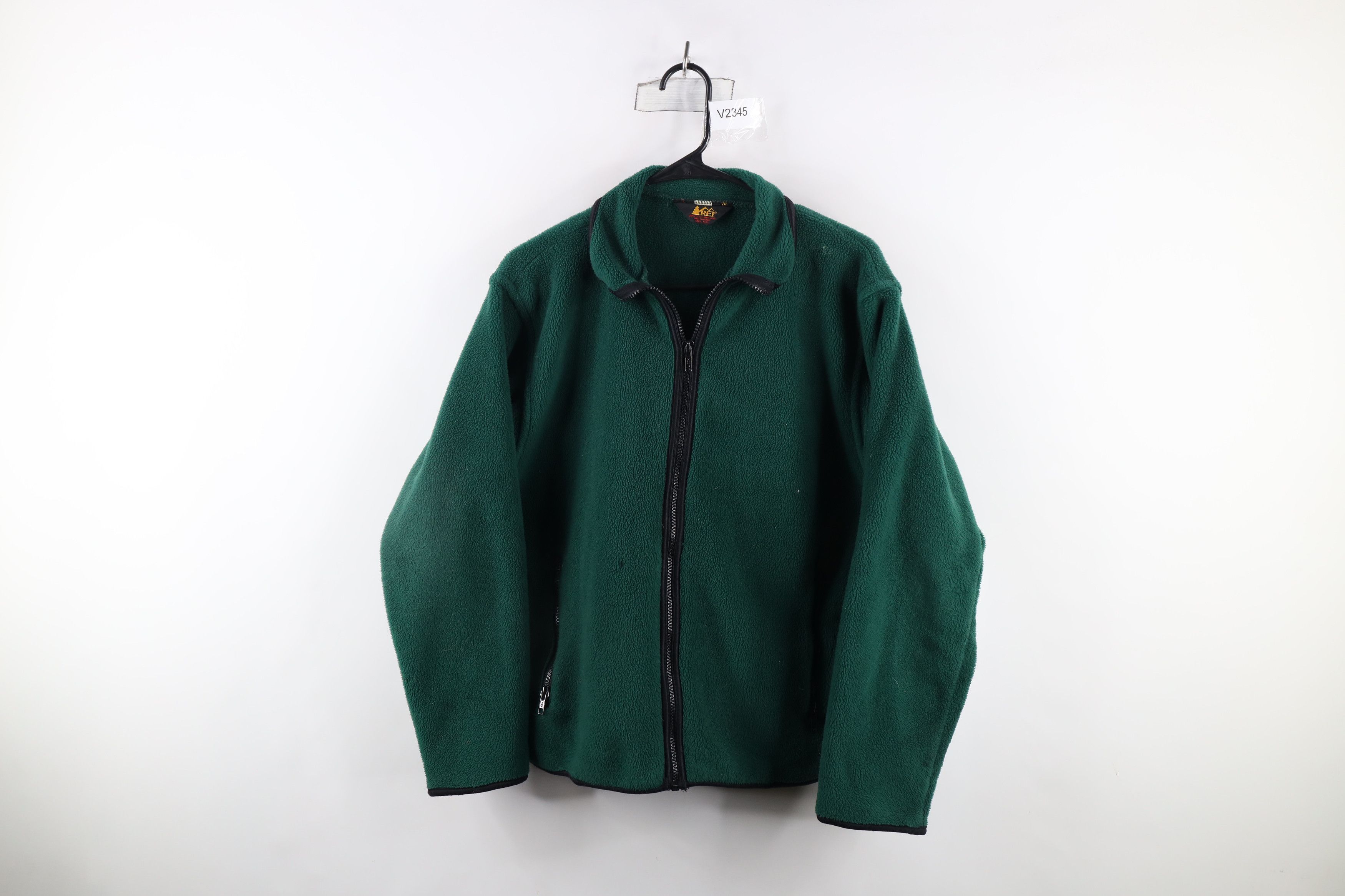 Rei × Vintage Vintage 90s REI Blank Full Zip Fleece Jacket Green USA Size US S / EU 44-46 / 1 - 1 Thumbnail