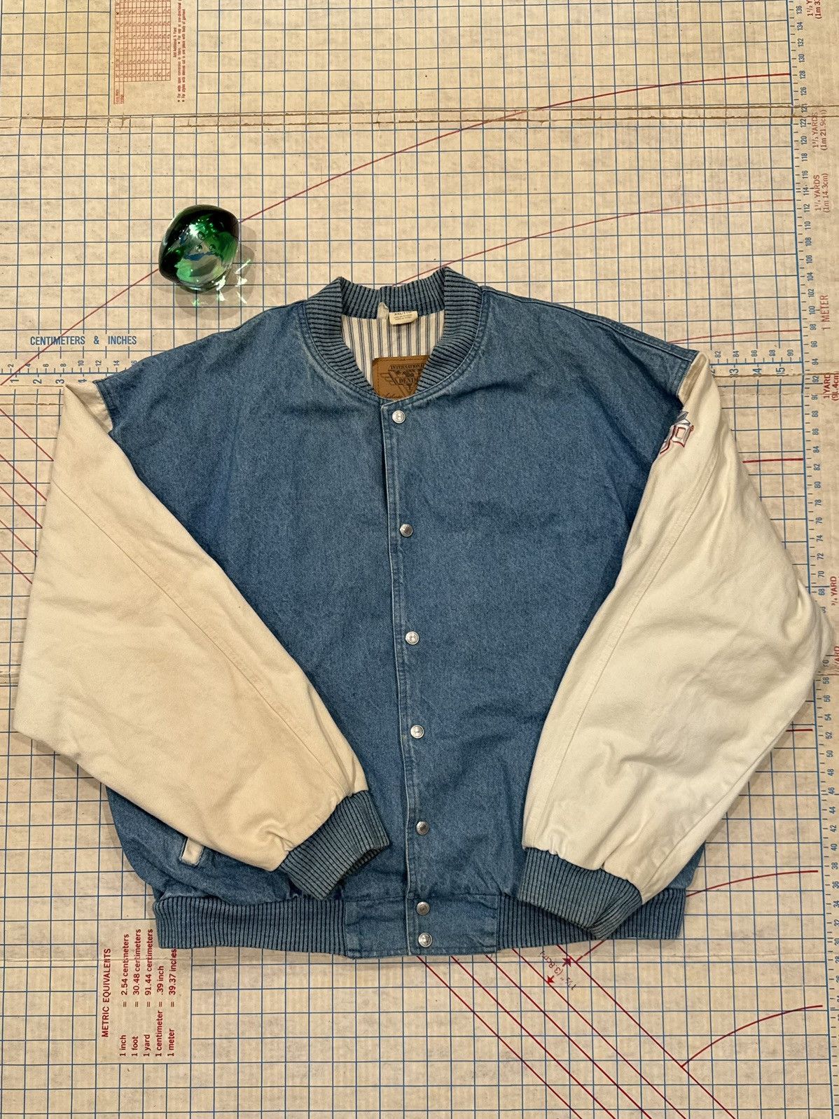 Vintage Vintage Two Tone Denim Bomber Jacket Good Year Branding XXL Size US XXL / EU 58 / 5 - 8 Thumbnail