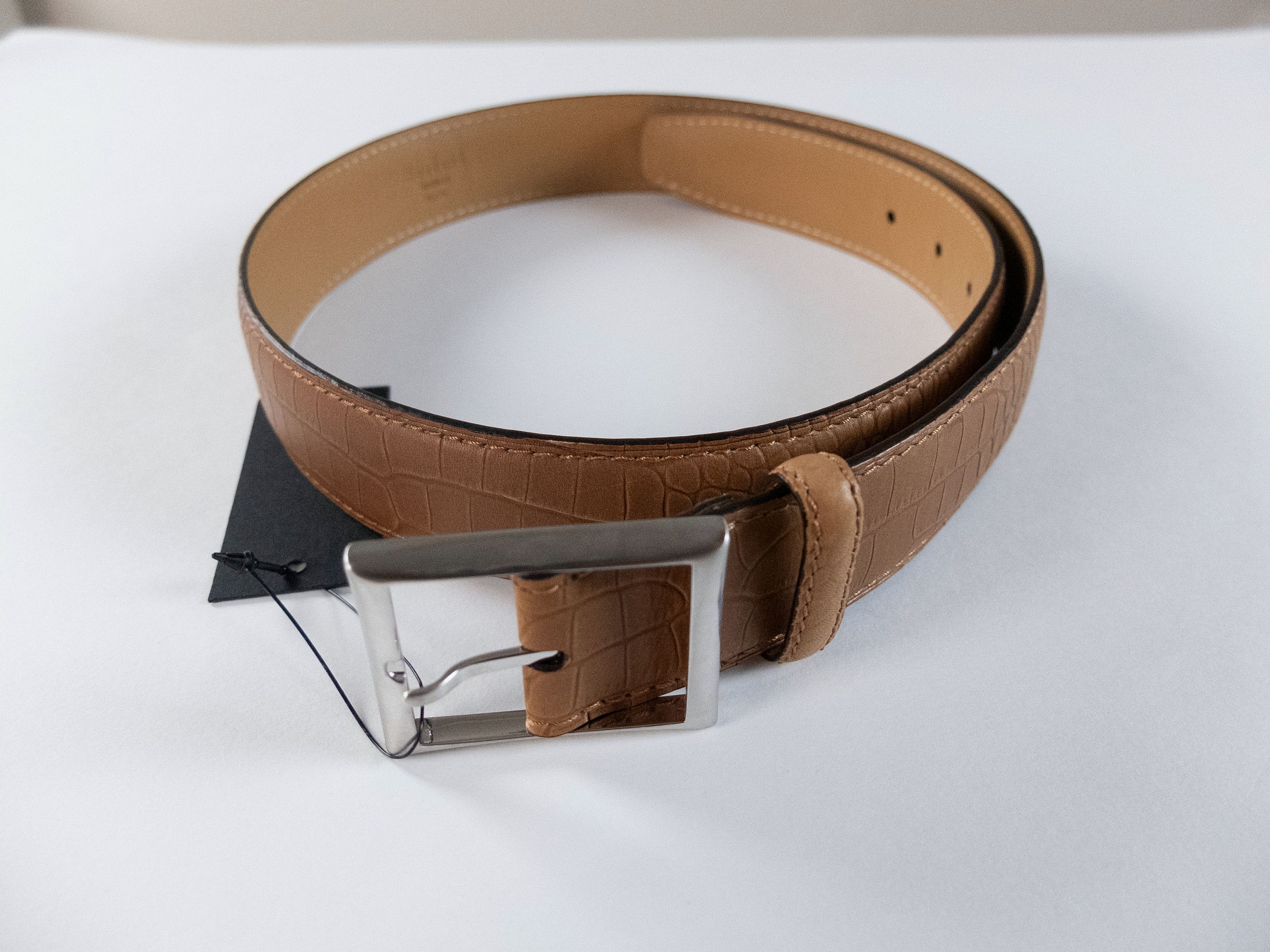 Berluti BERLUTI Paris brown croc embossed leather dress belt Size 80 Size 32 - 2 Thumbnail