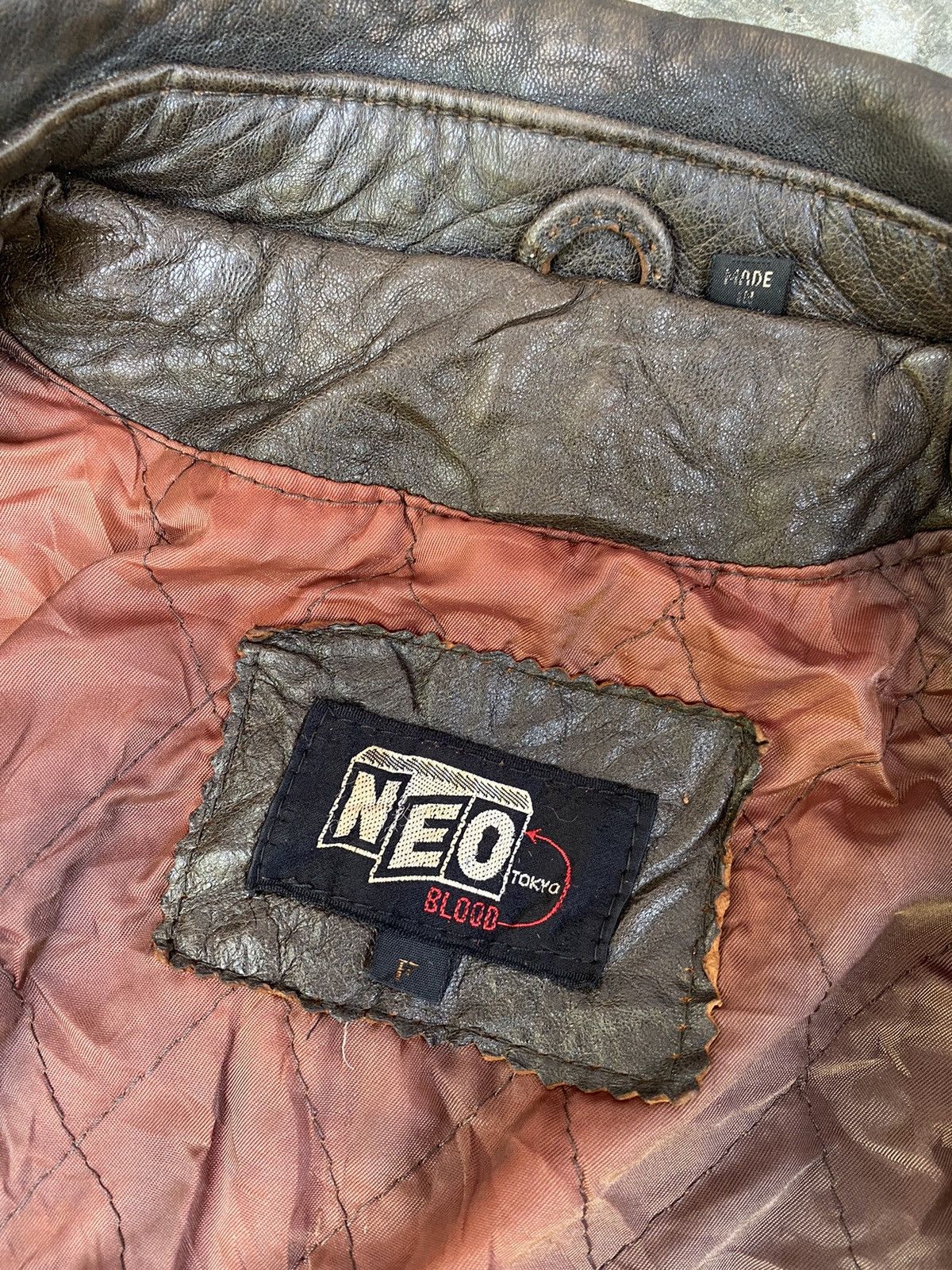 Genuine Leather × Vintage Vintage Bomber Genuine Leather Biker Motorcycle Jacket. #D2 Size US L / EU 52-54 / 3 - 7 Thumbnail
