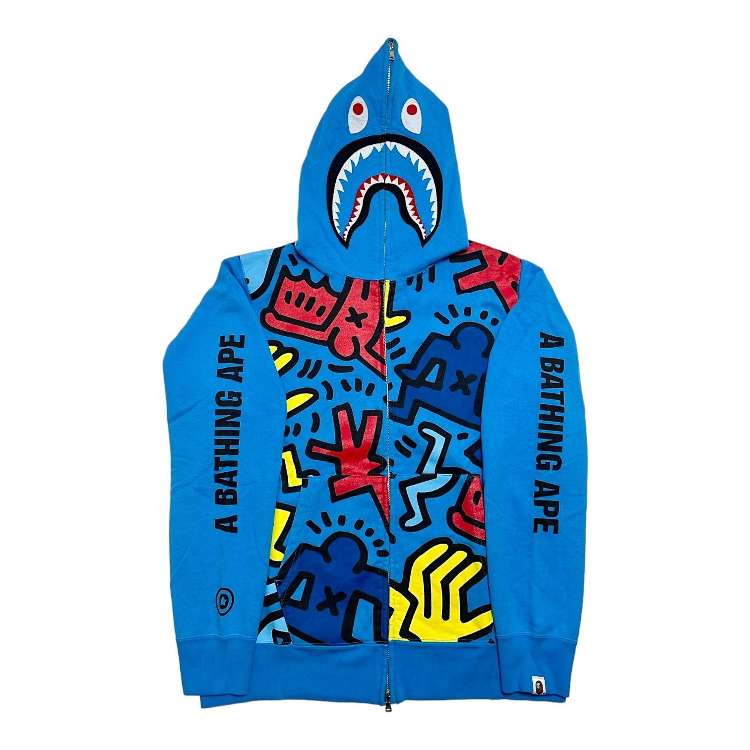 x Keith Haring Shark Full Zip Hooded Sweatshirt Blue