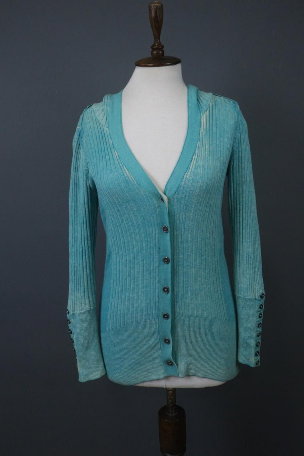 Juicy Couture Jeans Juicy Couture Blue Wool Knitted Hooded Cardigan Size S Size S / US 4 / IT 40 - 1 Thumbnail
