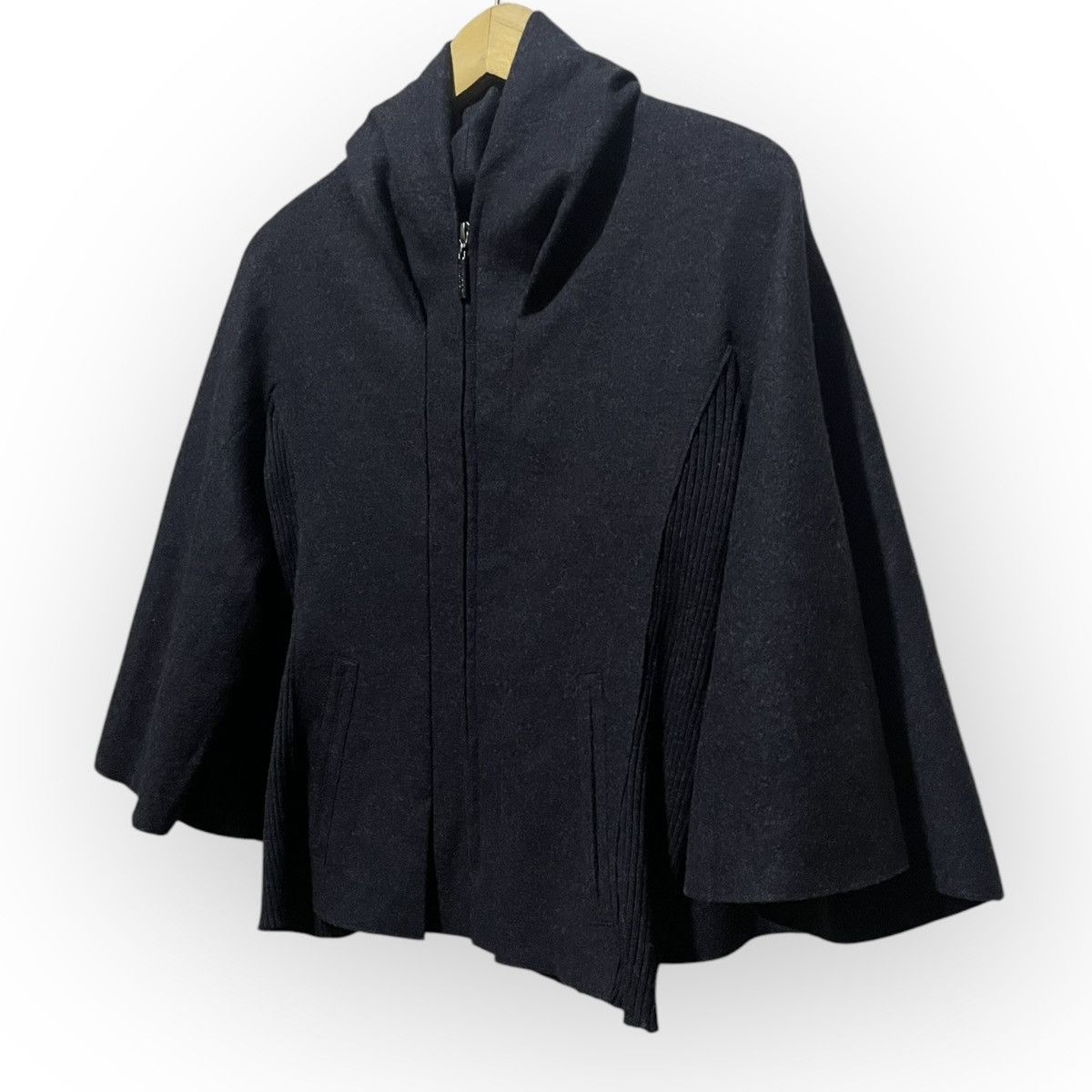 Hiroko Koshino Homme × Japanese Brand Hiroko koshino poncho Jacket Size M / US 6-8 / IT 42-44 - 2 Thumbnail