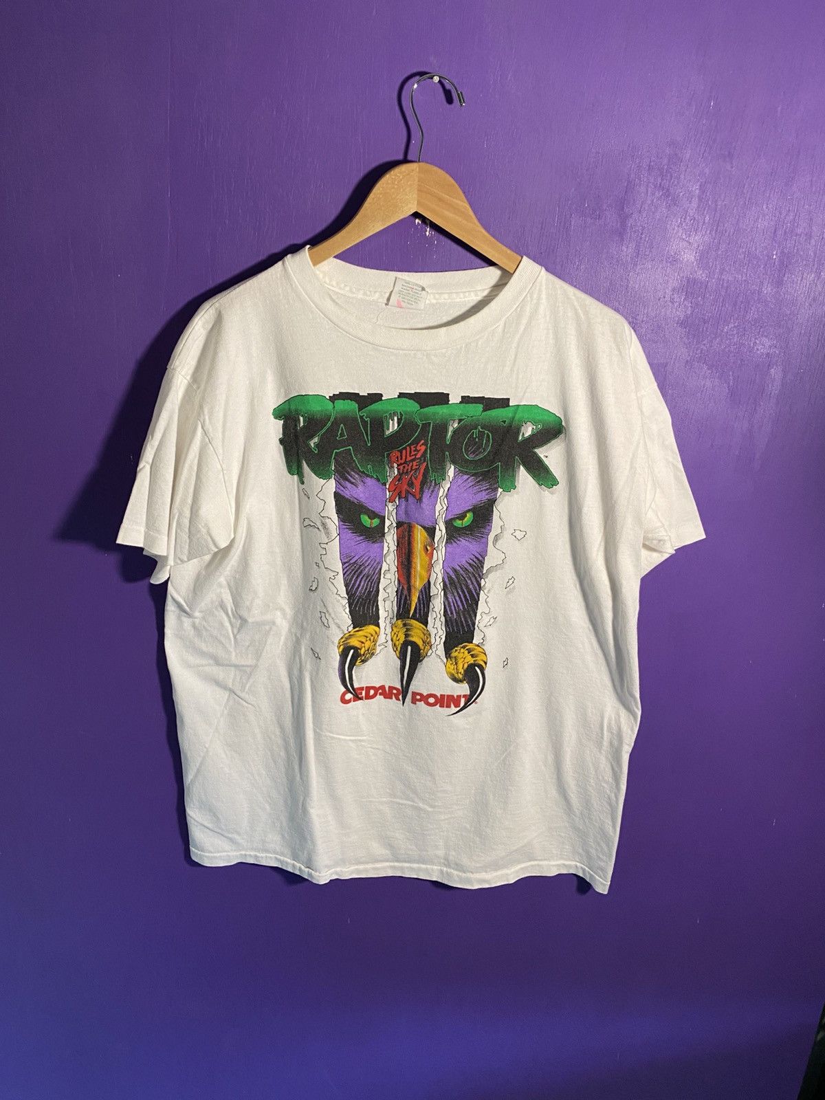 Other Vintage 90s Cedar point raptor rollercoaster t-shirt Size US L / EU 52-54 / 3 - 1 Thumbnail