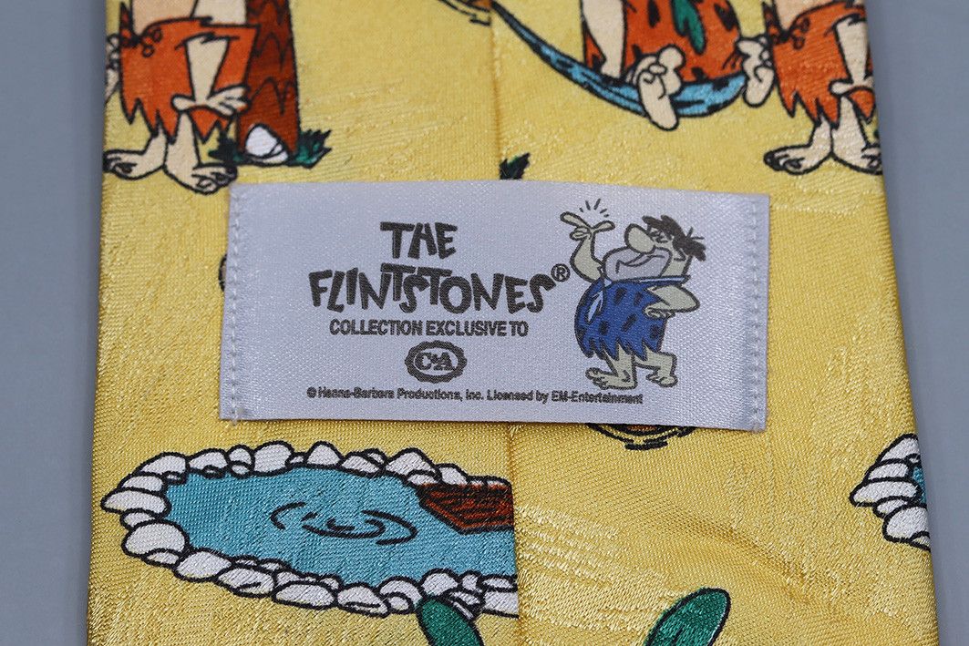 C&A Vintage The Flintstones Novelty Tie – Fred & Barney Design Size ONE SIZE - 3 Thumbnail