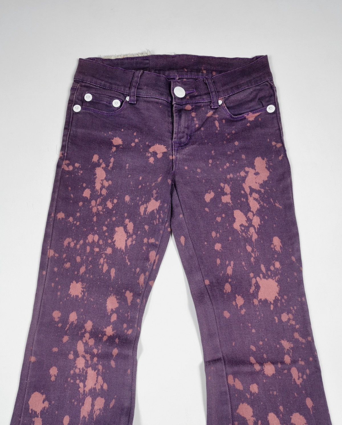 If Six Was Nine Bootcut Flare Bleach Splatter Qcoco Happy Valley Purple Jean Size US 28 / EU 44 - 3 Thumbnail