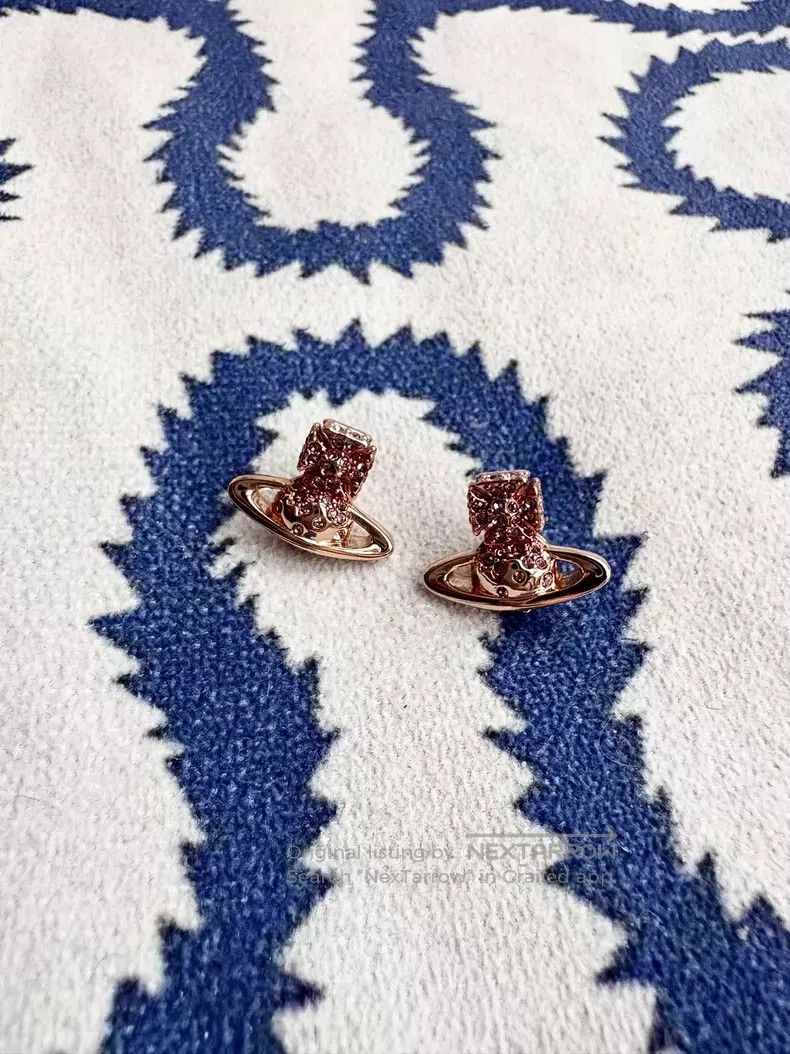 Vivienne Westwood Vivienne Westwood Rose Gold Saturn Stud Earrings Size ONE SIZE - 4 Thumbnail