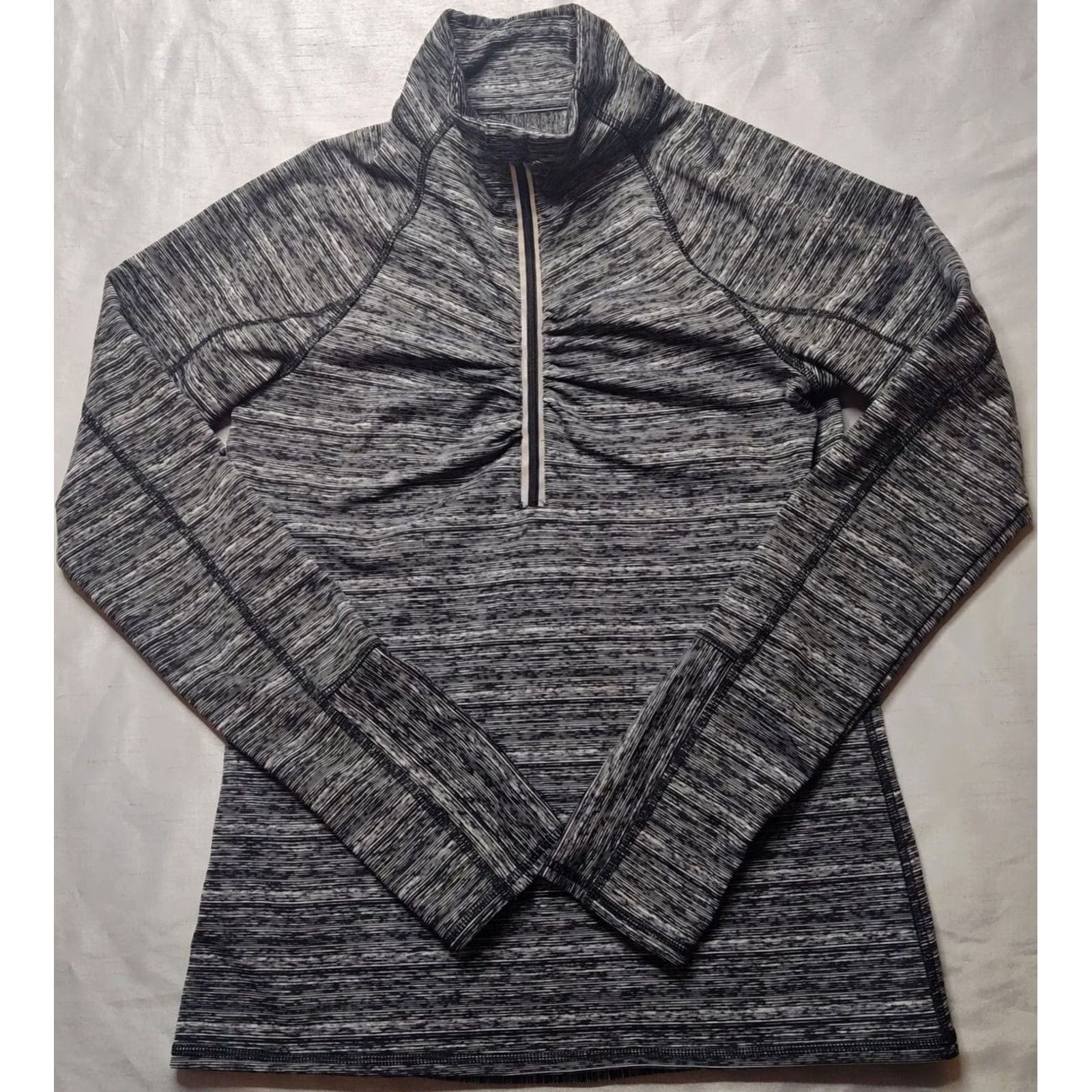 Vintage 90 Degree Women Small 1/2 Zip Gray Thumbholes Pullover Performance Shirt Size S / US 4 / IT 40 - 5 Thumbnail