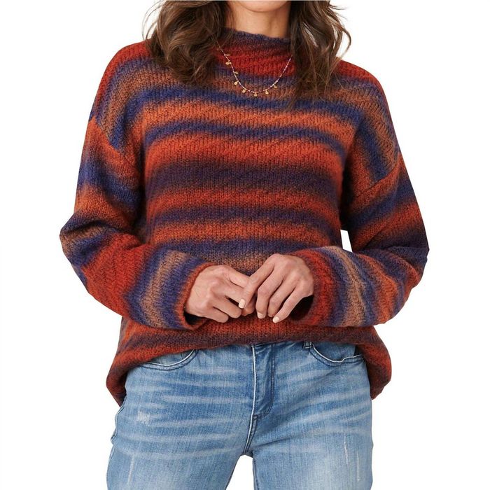 Designer DEMOCRACY Ombre Stripe Sweater In Spice/blue Multi | Grailed