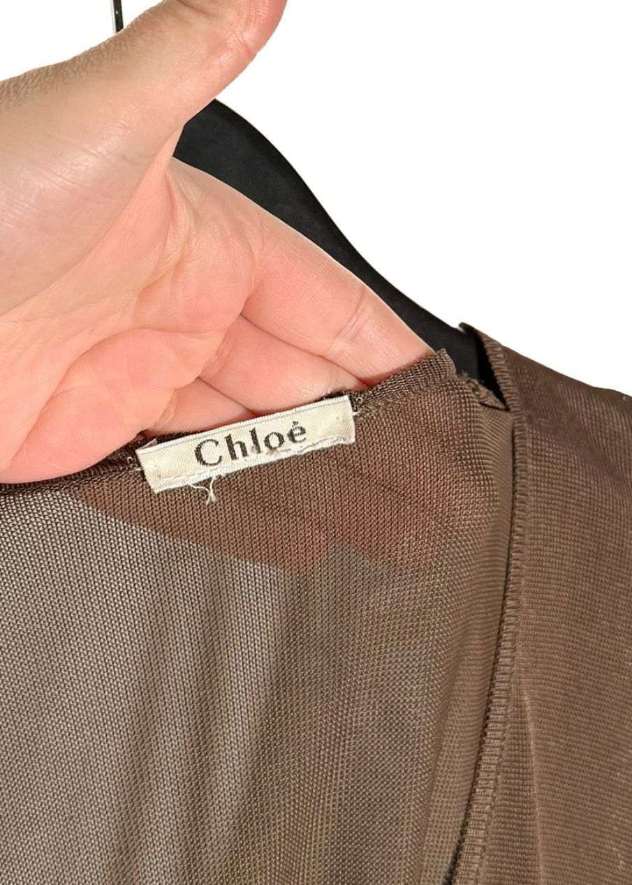 Chloe Chloé Vintage Brown Chain Accent V-neck 3/4 Sleeves Top Size S / US 4 / IT 40 - 4 Thumbnail