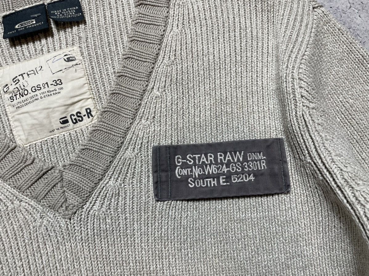G-Star × Japanese Brand Vintage Avant Garde Knit Sweater G Star Raw Hype V-Neck Size US L / EU 52-54 / 3 - 8 Thumbnail