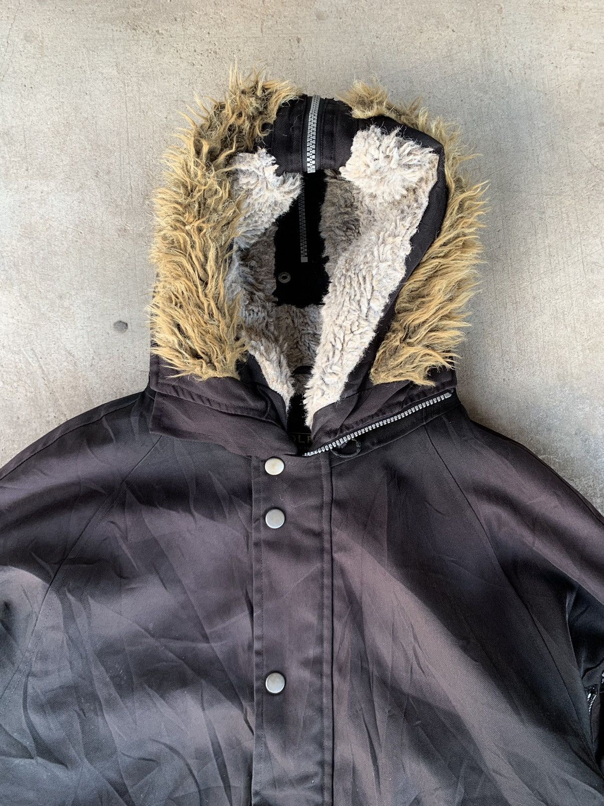 If Six Was Nine Vintage Distressed Wool Rich Fur Hoodie Jacket Size US L / EU 52-54 / 3 - 16 Thumbnail