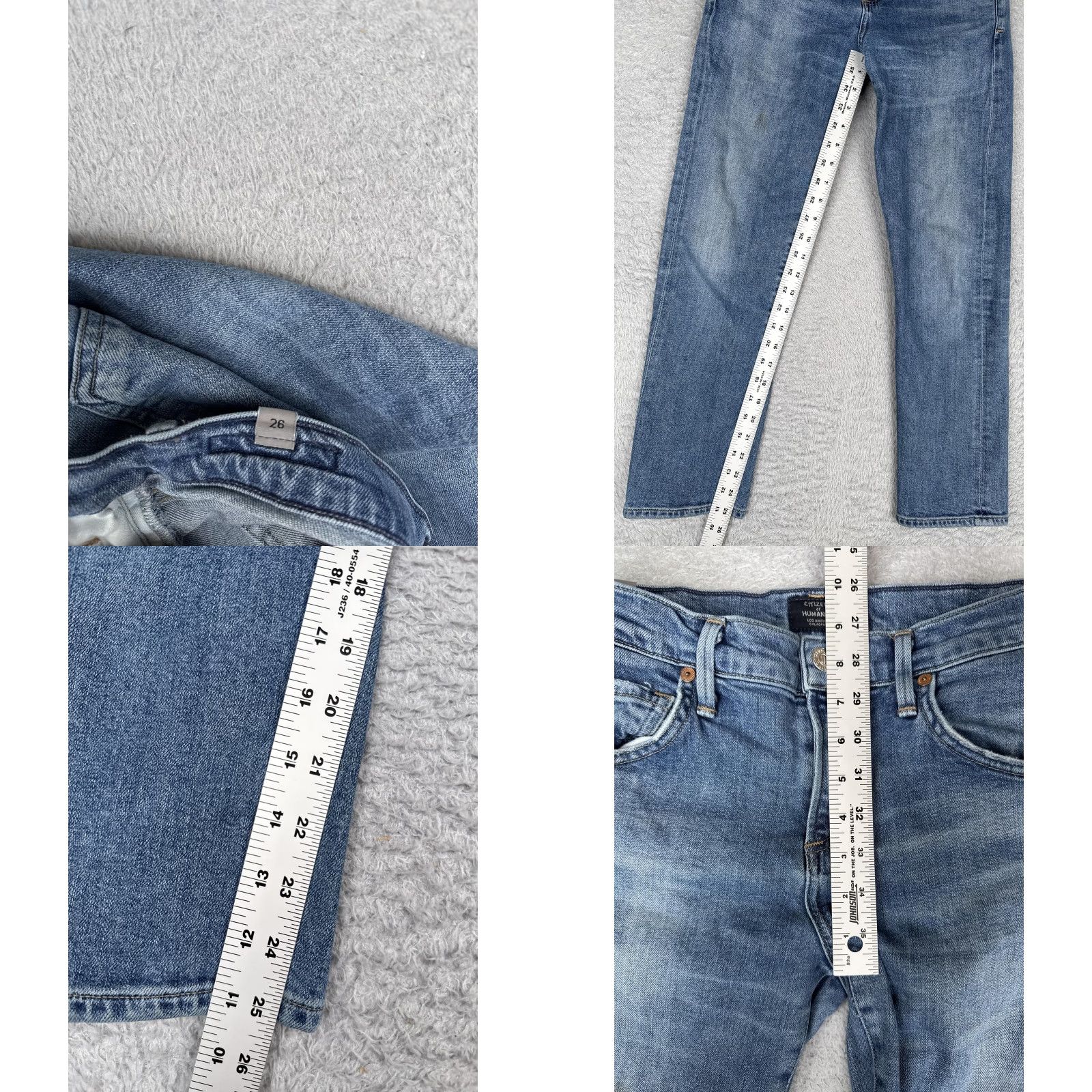 Citizens Of Humanity Citizens Of Humanity Jeans Straight Womens 26 Blue Mid Rise Stretch Denim 26x26 Size 26" / US 2 / IT 38 - 8 Thumbnail