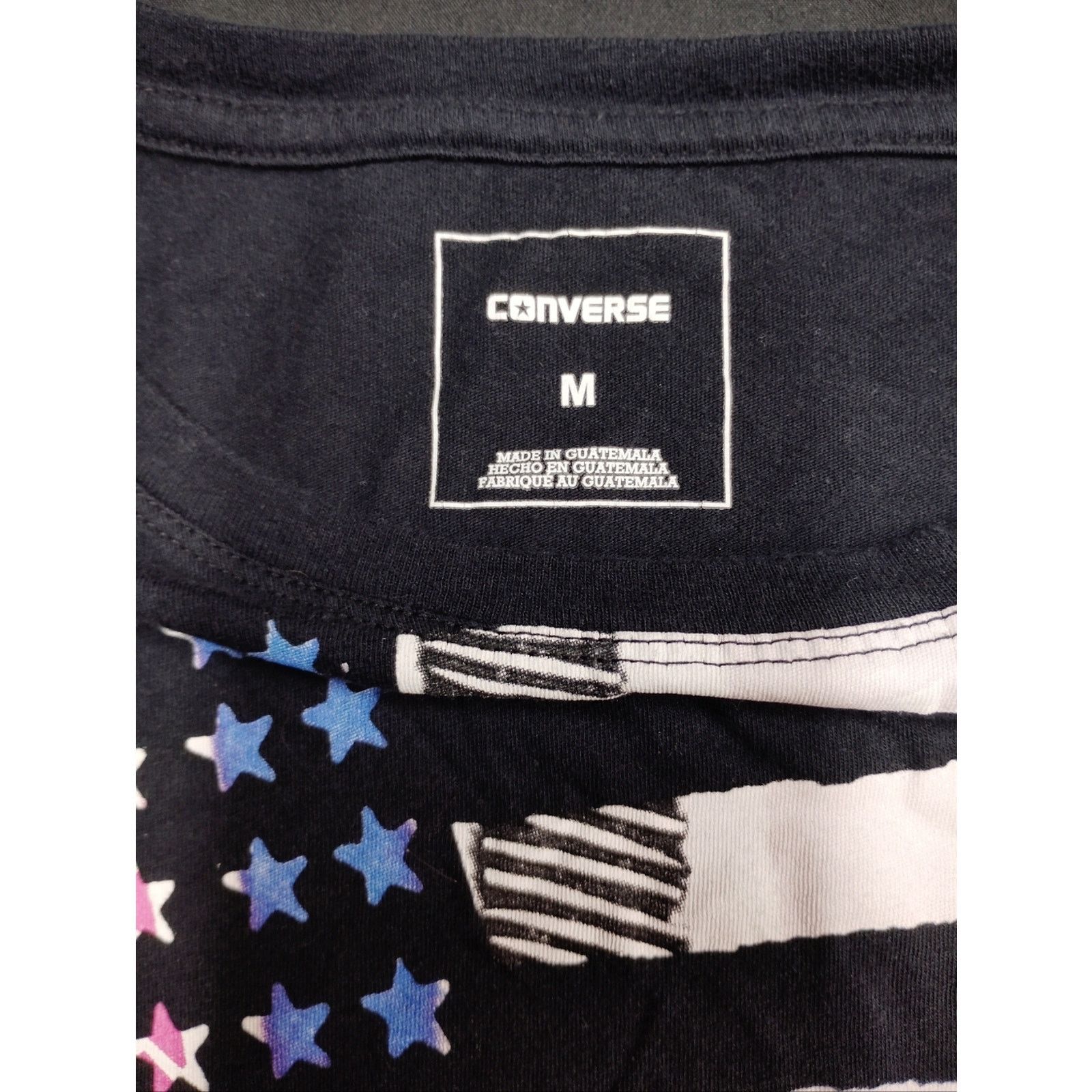 Converse Converse Black Tee with Purple and Blue Flag Graphic Size M / US 6-8 / IT 42-44 - 3 Thumbnail