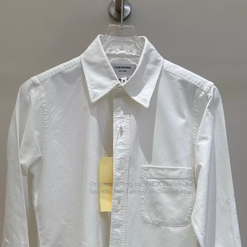 Thom Browne Thom Browne Three-Color Stripe Shirt in White Oxford Cloth Size US XS / EU 42 / 0 - 4 Thumbnail