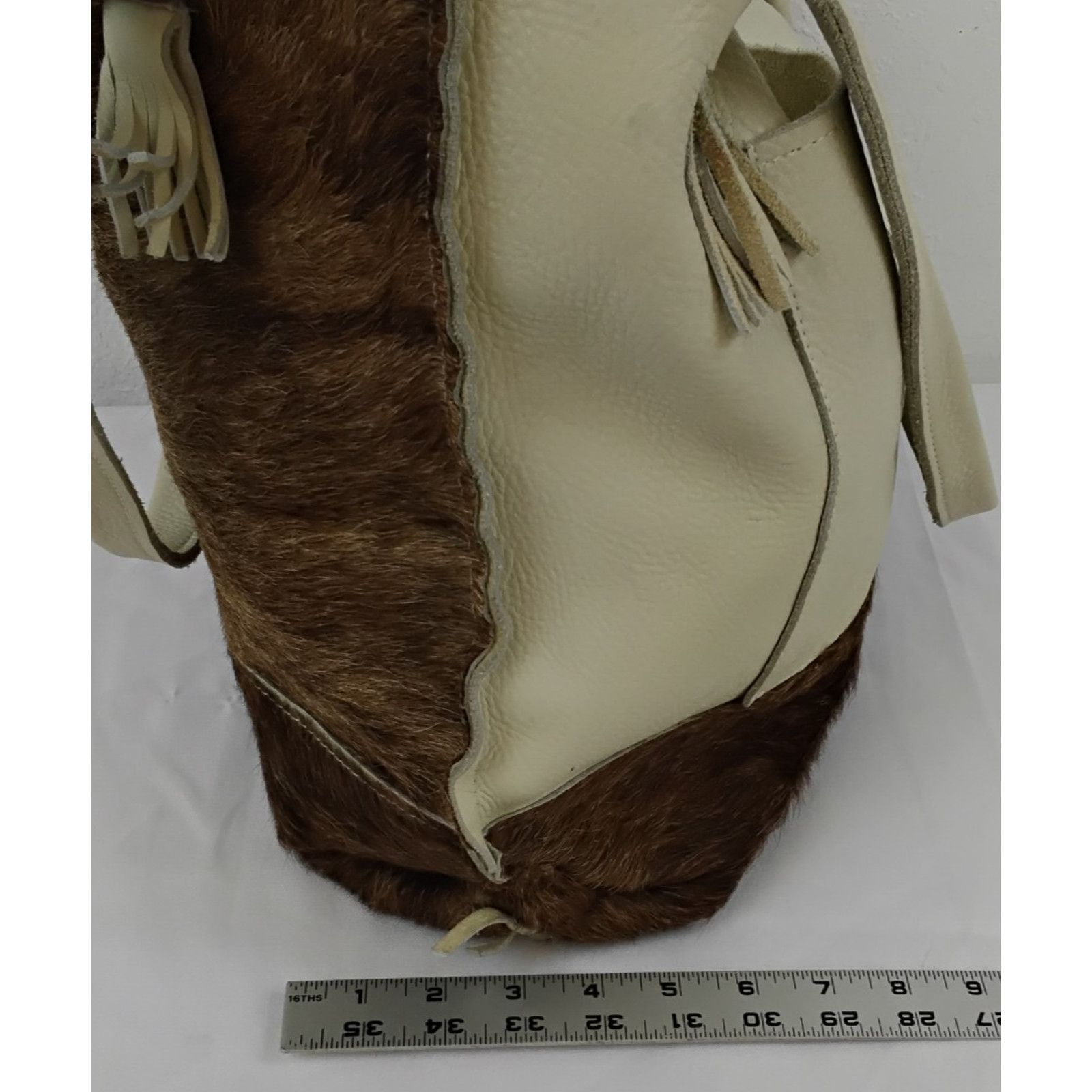 Other Two Fillies Antelope Hide Classic Tote Bag White/Brown Hair Size ONE SIZE - 18 Thumbnail