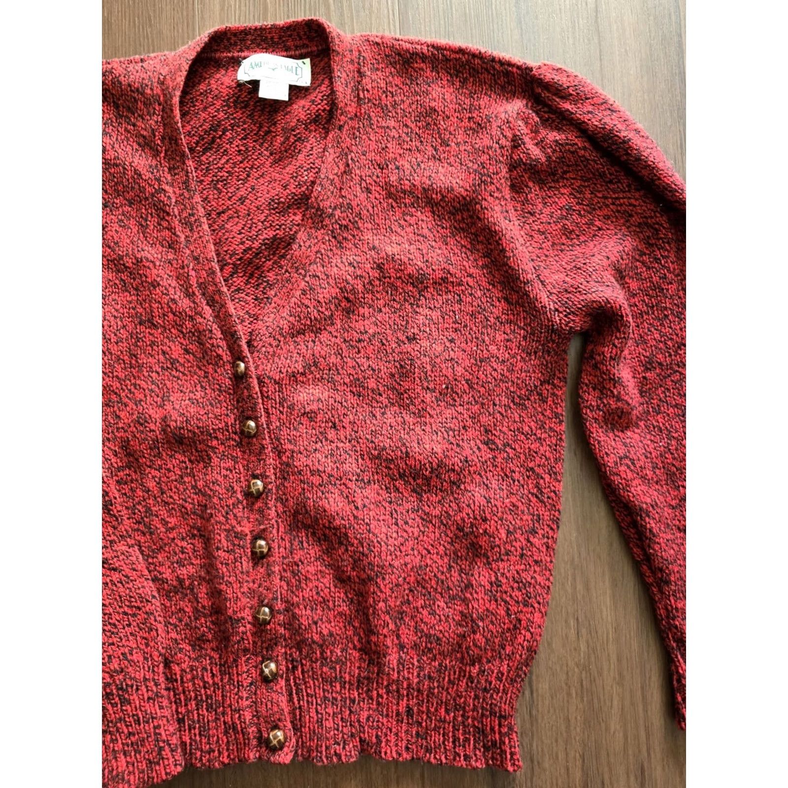 Vintage VINTAGE American Eagle Wool Cardigan Sweater Red Womens Large Size L / US 10 / IT 46 - 6 Thumbnail
