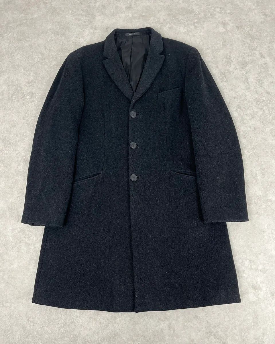 Emporio Armani 1990s Emporio Armani Dark Obscure Wool Long Coat Size US M / EU 48-50 / 2 - 1 Thumbnail