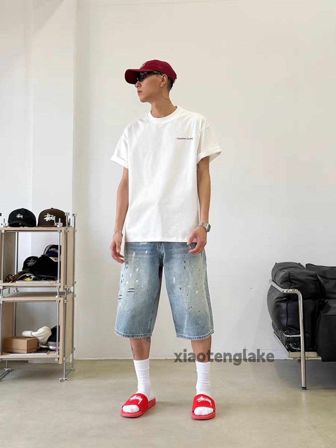 Vintage Utility skate hiphop washed faded loose paint shorts Size US 34 / EU 50 - 2 Thumbnail