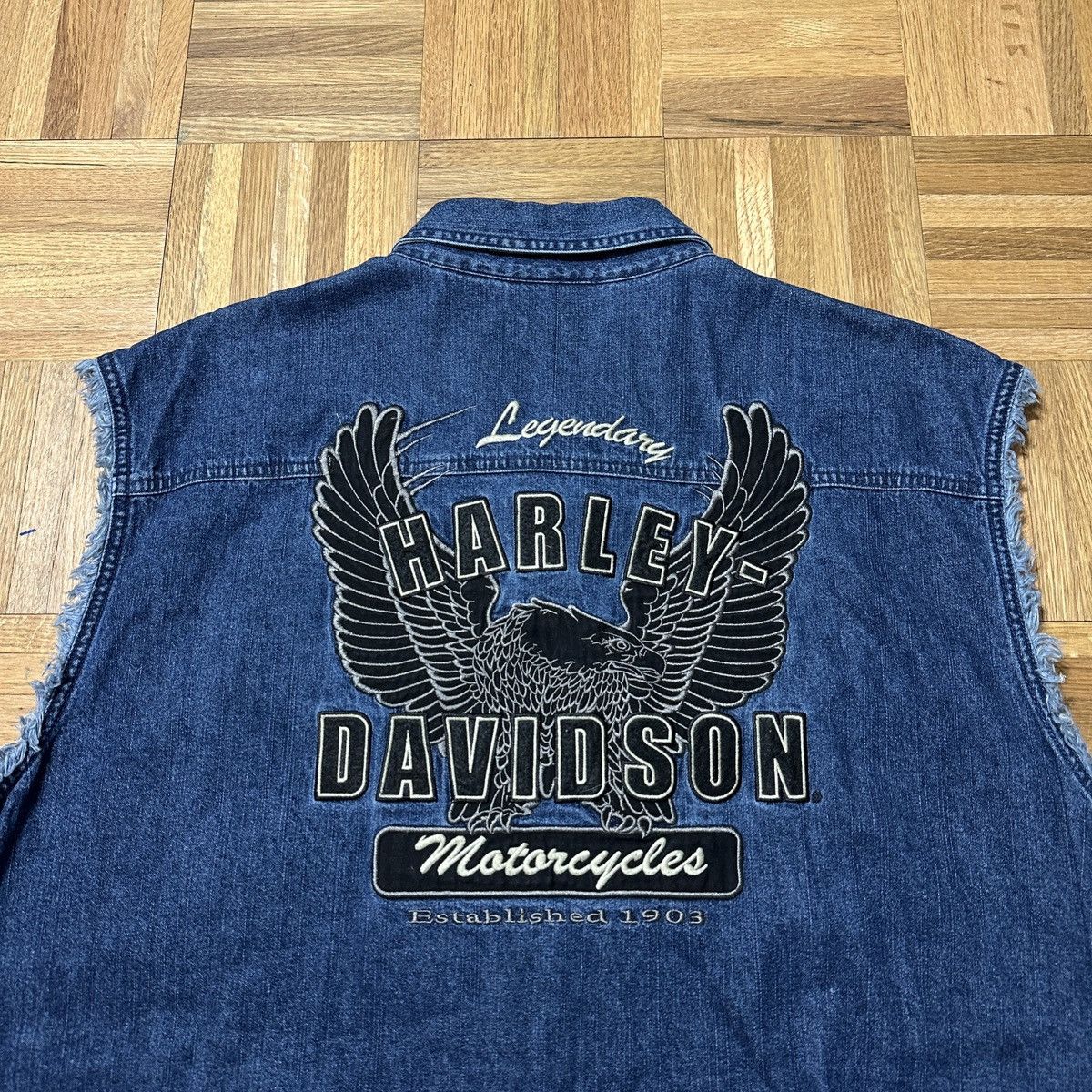 Harley Davidson Vintage Harley Davidson denim vest Size US XXL / EU 58 / 5 - 3 Thumbnail