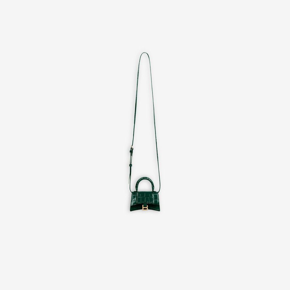 Balenciaga oc11z1125 Size: OS / Hourglass Mini Handbag in Green Size ONE SIZE - 3 Thumbnail