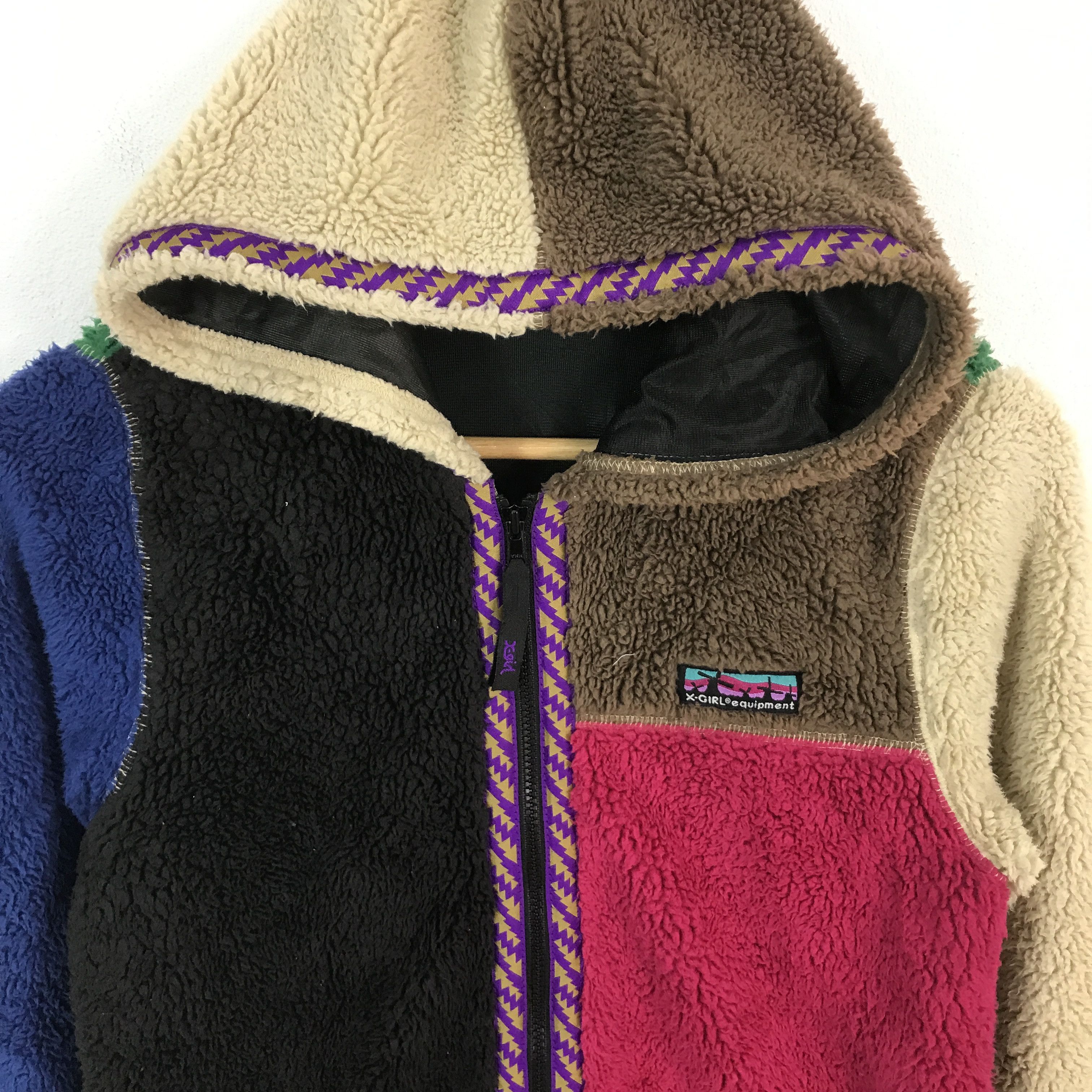 Japanese Brand × Vintage XGirl Sherpa multicolour hoodies jacket Size US S / EU 44-46 / 1 - 3 Thumbnail