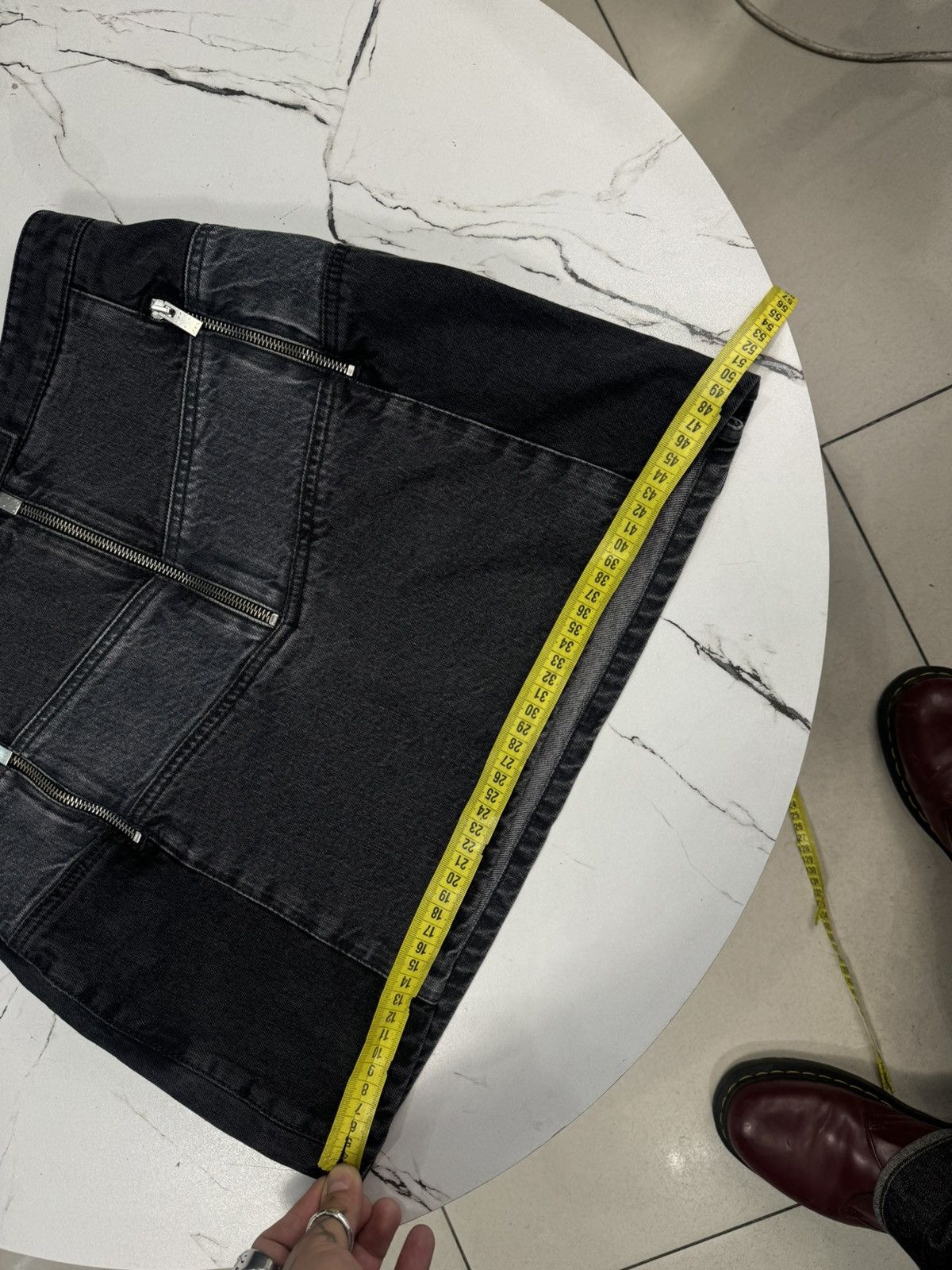 McQ Alexander McQueen MCQ BLACK DENIM MOTOR PANELED SKIRT Size 26" / US 2 / IT 38 - 14 Thumbnail