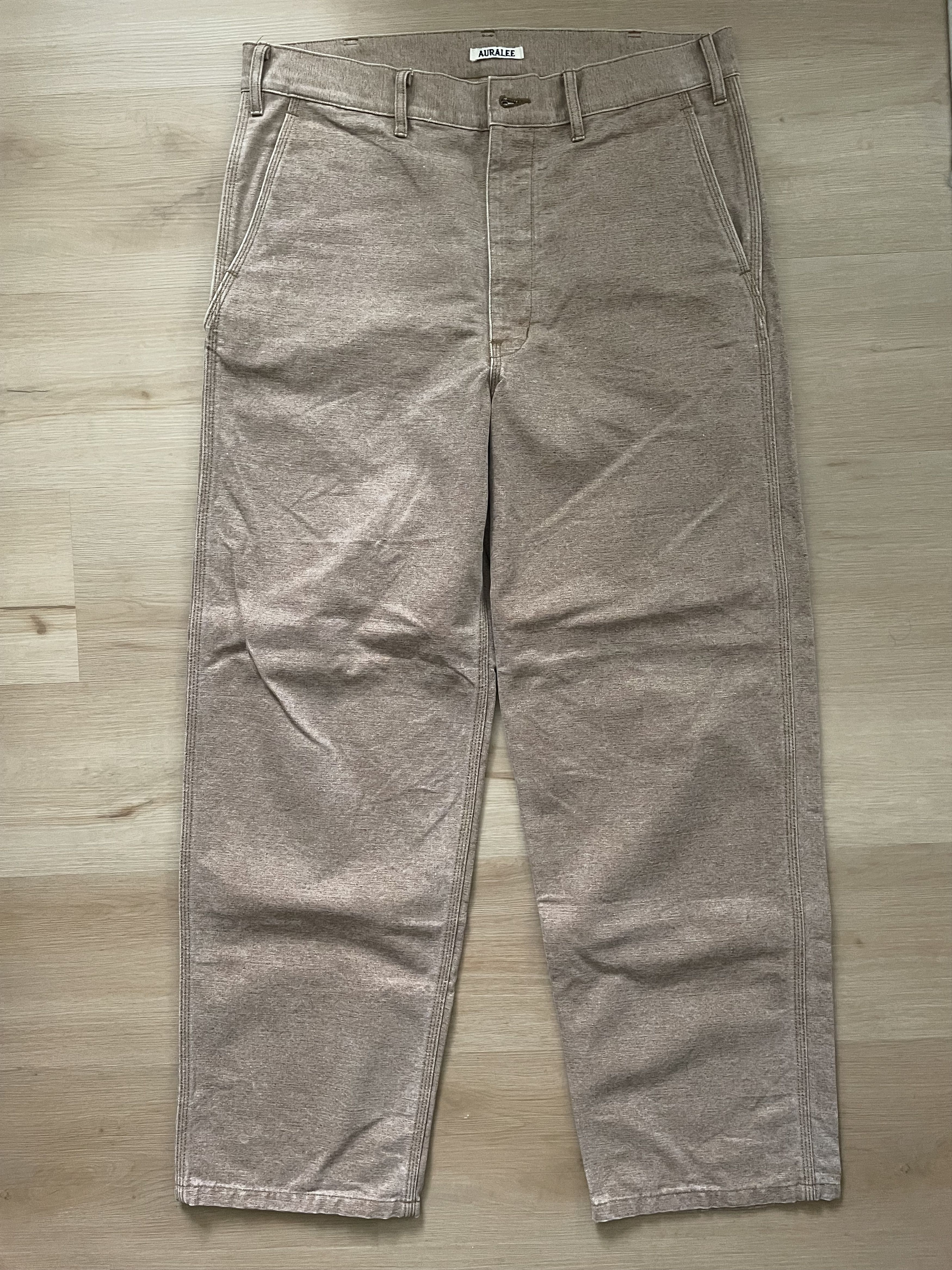 Auralee Washed Canvas Belted Pants Size US 35 - 1 Thumbnail