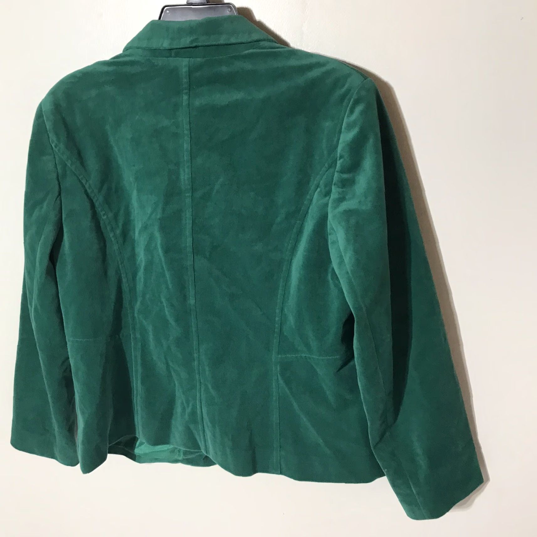 Velvet Kim Rogers Green Velvet Dress Jacket Women's Size 10P Short Long Sleeve Lightweight Casual Workwear Size L / US 10 / IT 46 - 3 Thumbnail