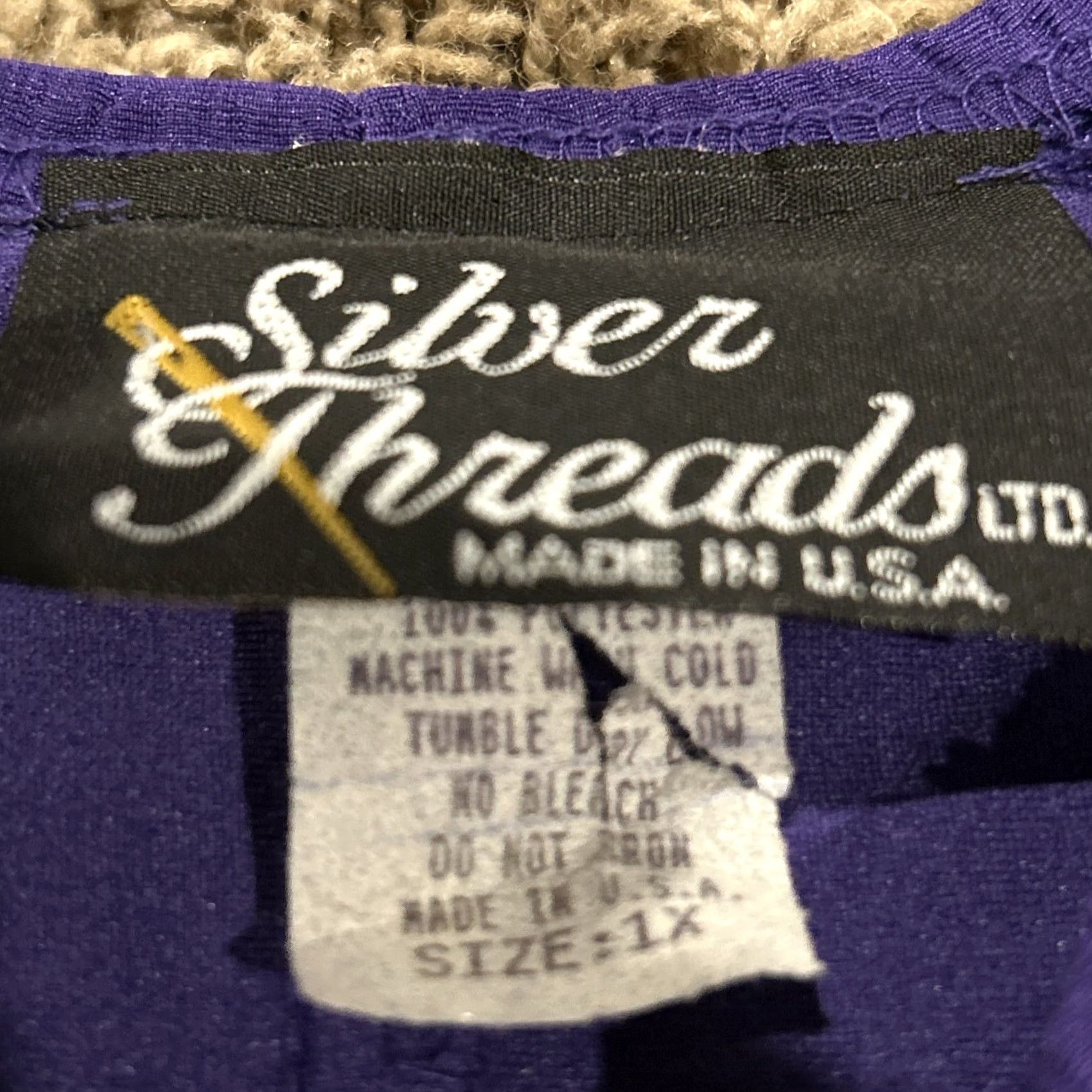 Vintage VINTAGE Threads Purple 1X 3/4 Sleeve Blouse Tunic Womens Blouse Tunic Women’s Shirt Purple 1X A17 Size XL / US 12-14 / IT 48-50 - 3 Thumbnail