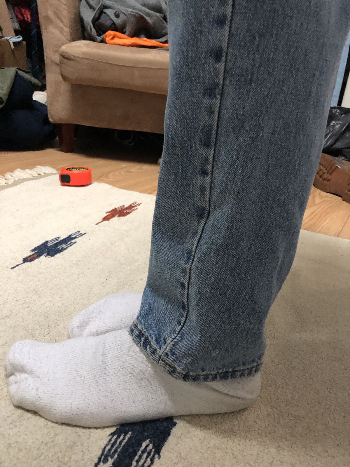 Levi's × Vintage y2k Levi’s 550 distressed faded light blue jeans 31x30 Size US 31 - 4 Thumbnail