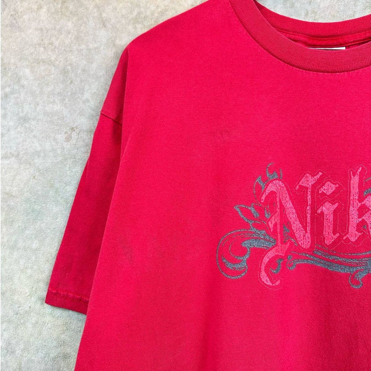 Nike × Vintage Vintage Nike Spell Out T Shirt Sz XL Y2K Red Script Logo Size US XL / EU 56 / 4 - 4 Thumbnail