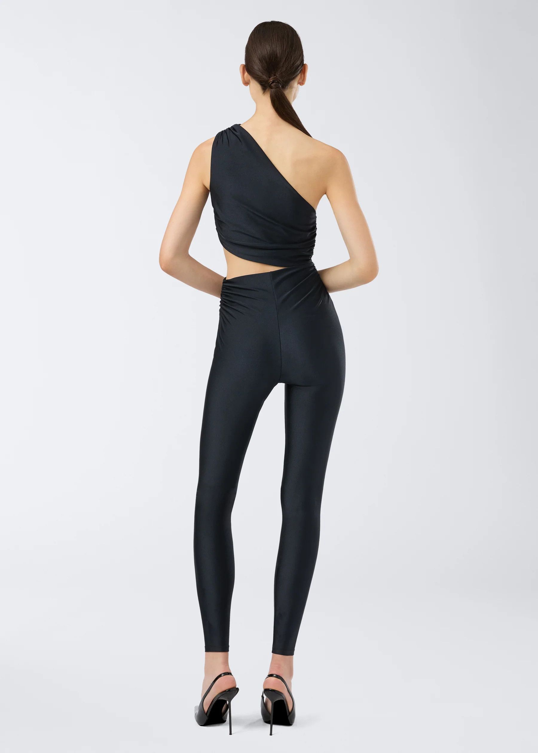 THE ANDAMANE o1s22i1n1024 One-Shoulder Pop Jumpsuit in Black Size 30" / US 8 / IT 44 - 4 Thumbnail